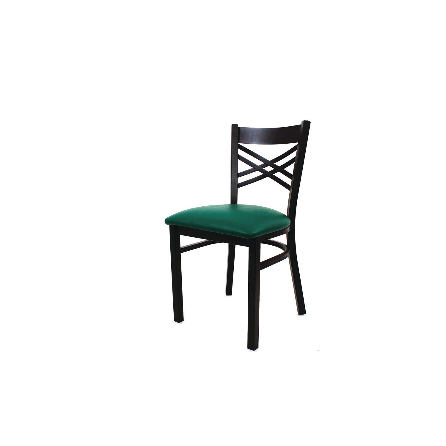 JMC Furniture X Series Chair, Supports Up to 300 lb, 18" Seat Height, Green Seat, Black Back, Black Base