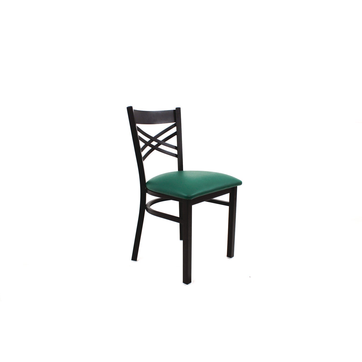 JMC Furniture X Series Chair, Supports Up to 300 lb, 18" Seat Height, Green Seat, Black Back, Black Base