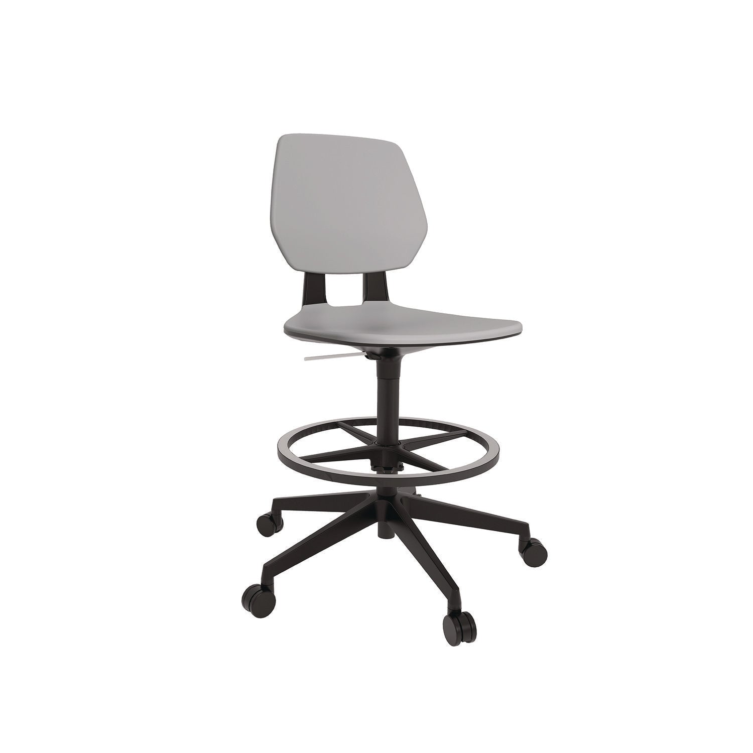 Safco® Commute Extended Height Task Chair, Supports Up to 275 lb, 18.25" to 22.25" Seat Height, Gray/Black