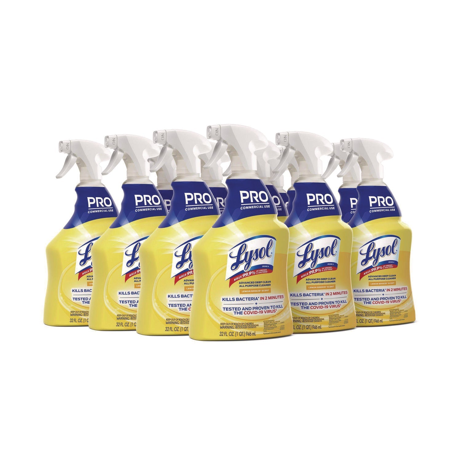 Professional LYSOL® Brand Advanced Deep Clean All Purpose Cleaner, Lemon Breeze, 32 Oz Trigger Spray Bottle, 12/carton