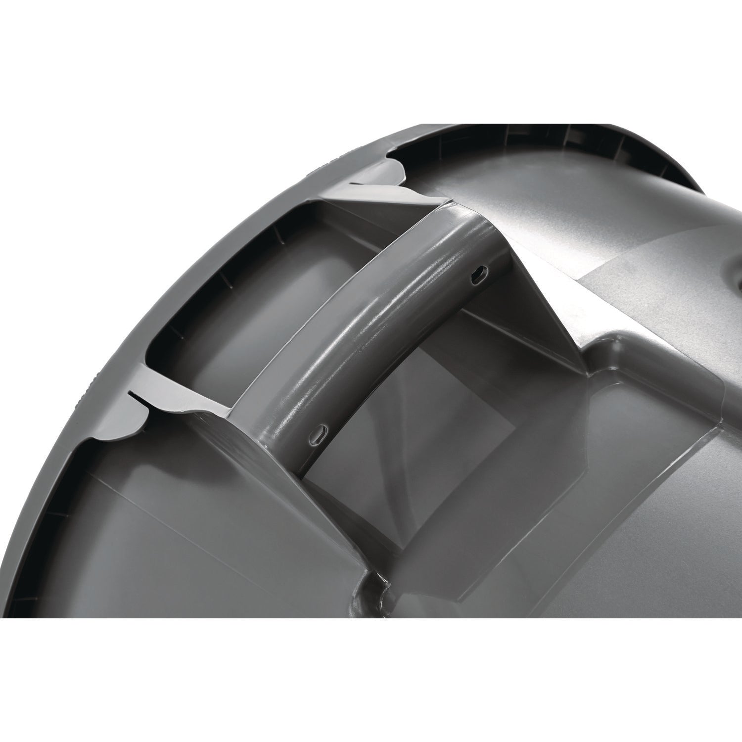 Rubbermaid® Commercial Vented Round Brute Container, 32 gal, Plastic, Gray
