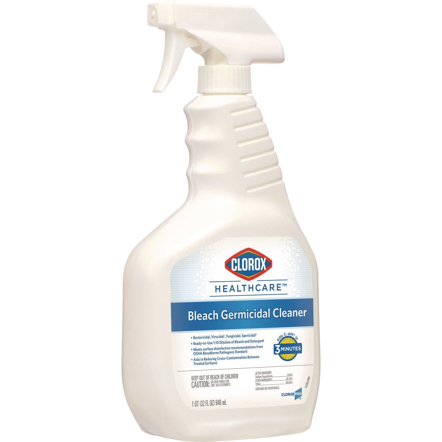 Clorox Healthcare® Bleach Germicidal Cleaner, 32 Oz Spray Bottle