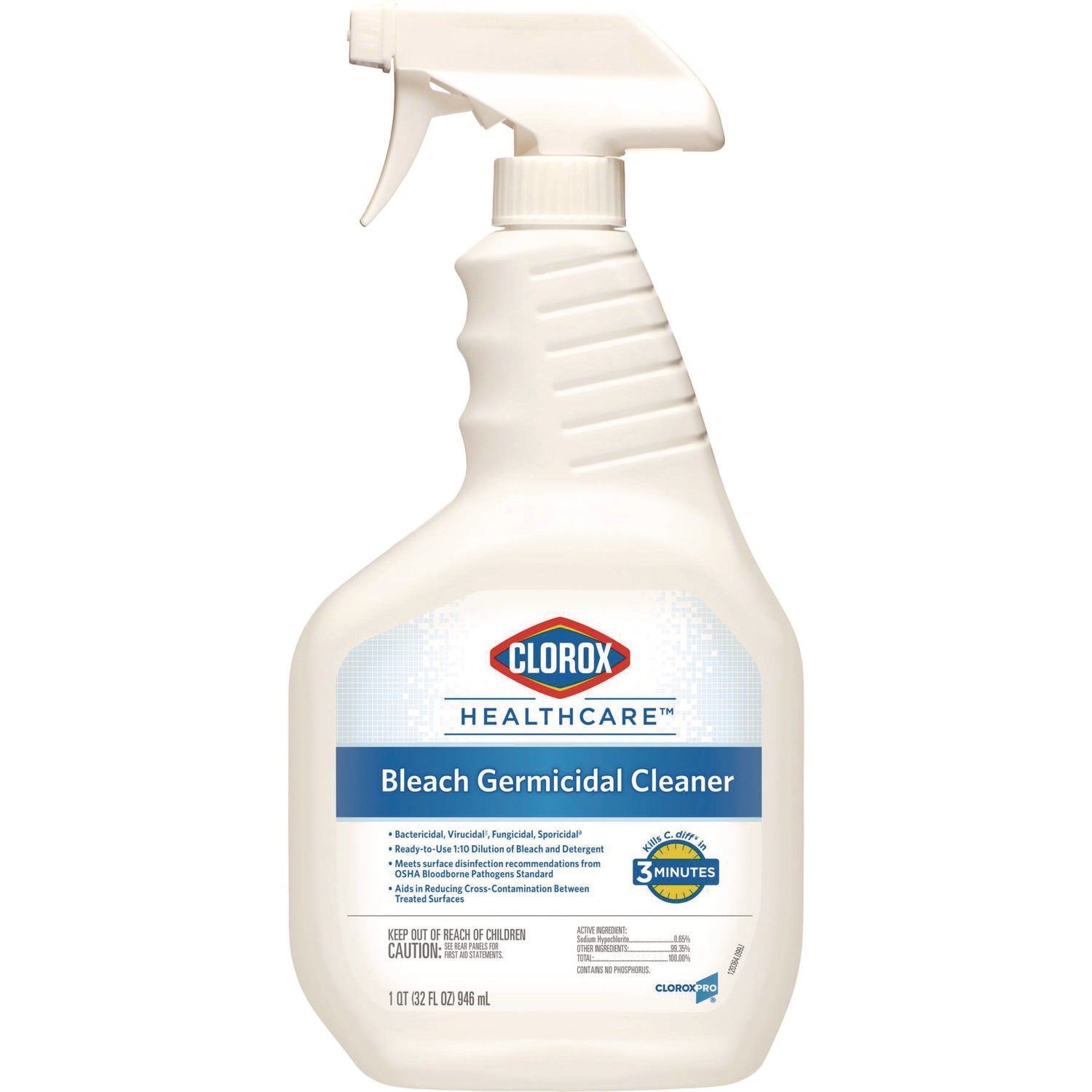 Clorox Healthcare® Bleach Germicidal Cleaner, 32 Oz Spray Bottle