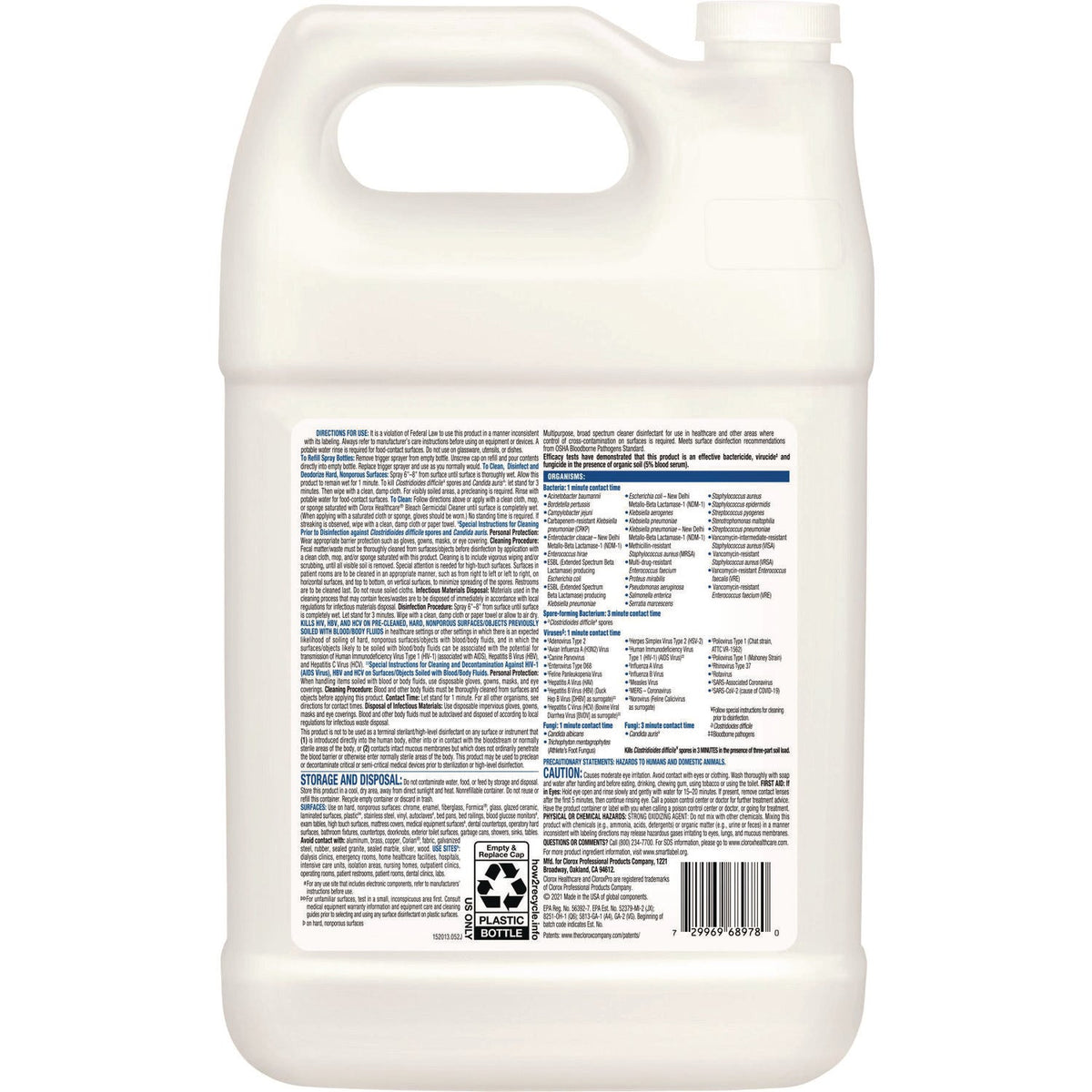 Clorox Healthcare® Bleach Germicidal Cleaner, 128 Oz Refill Bottle