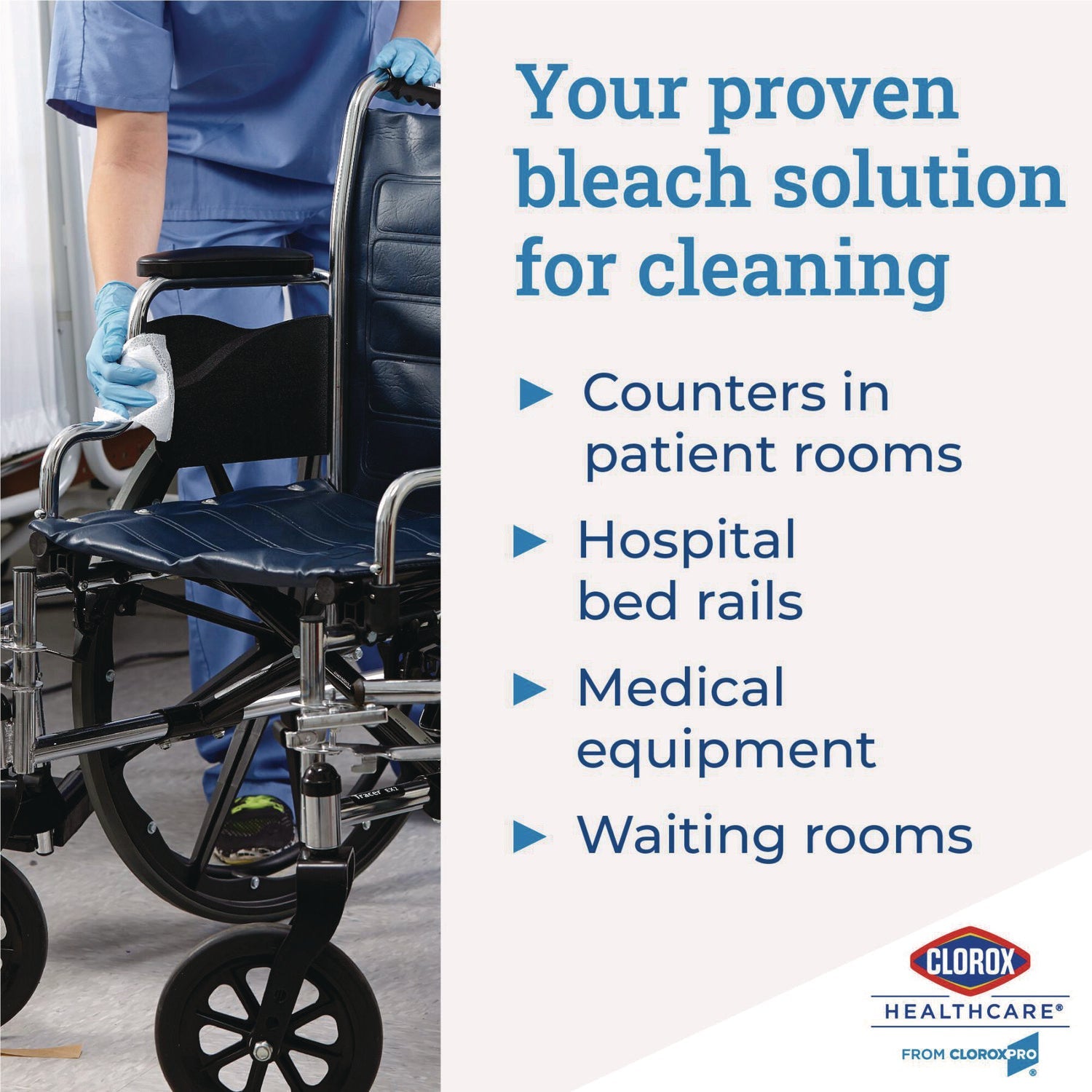 Clorox Healthcare® Bleach Germicidal Wipes, 1-Ply, 12 x 12, Unscented, White, 110/Canister, 2 Canisters/Carton