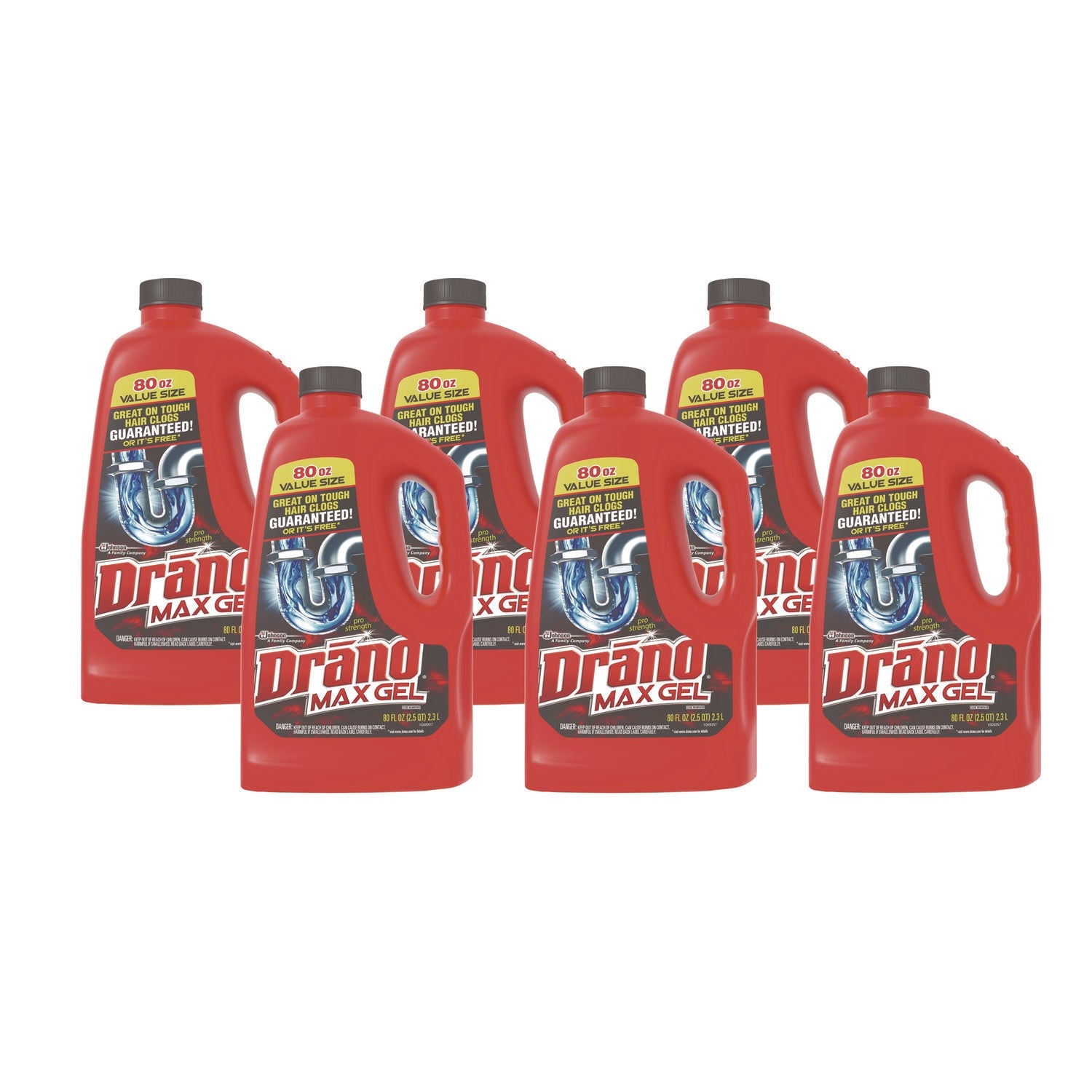 Drano® Max Gel Clog Remover, Bleach Scent, 80 Oz Bottle, 6/carton