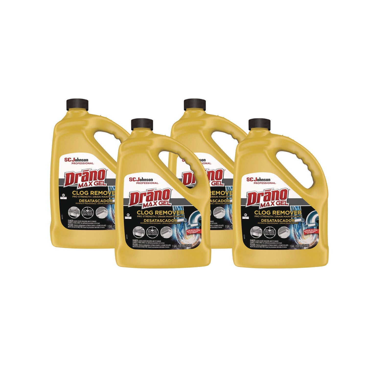 Drano® Max Gel Clog Remover, Bleach Scent, 128 Oz Bottle, 4/carton