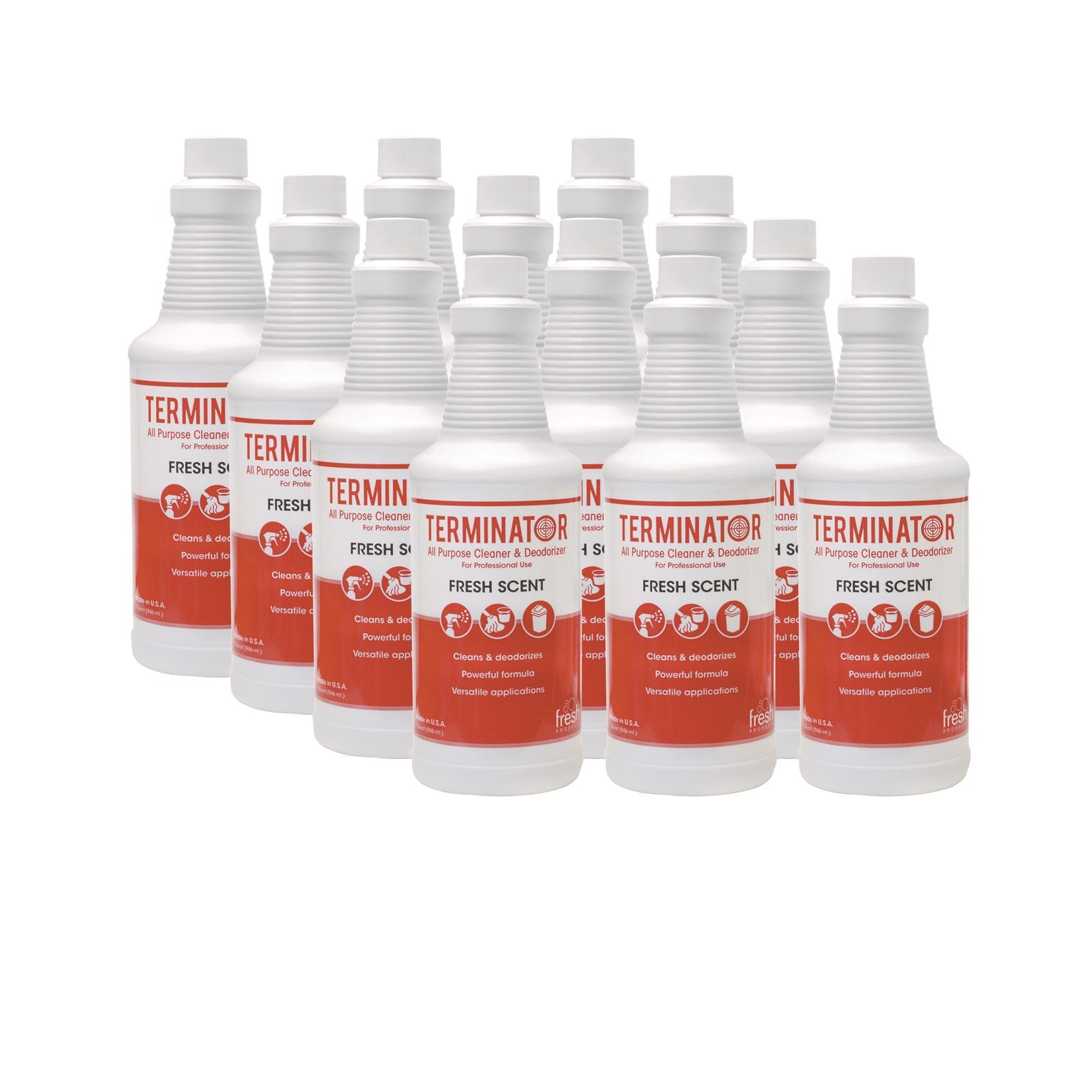 Fresh Products Terminator All-Purpose Cleaner/deodorizer With (2) Trigger Sprayers, 32 Oz Bottles, 12/carton