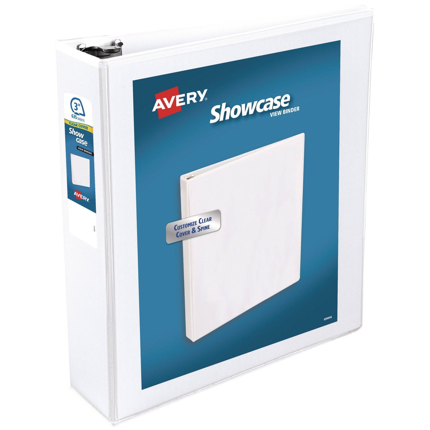 Avery® Showcase Economy View Binders with Slant Rings, 3 Rings, 3" Capacity, 11 x 8.5, White