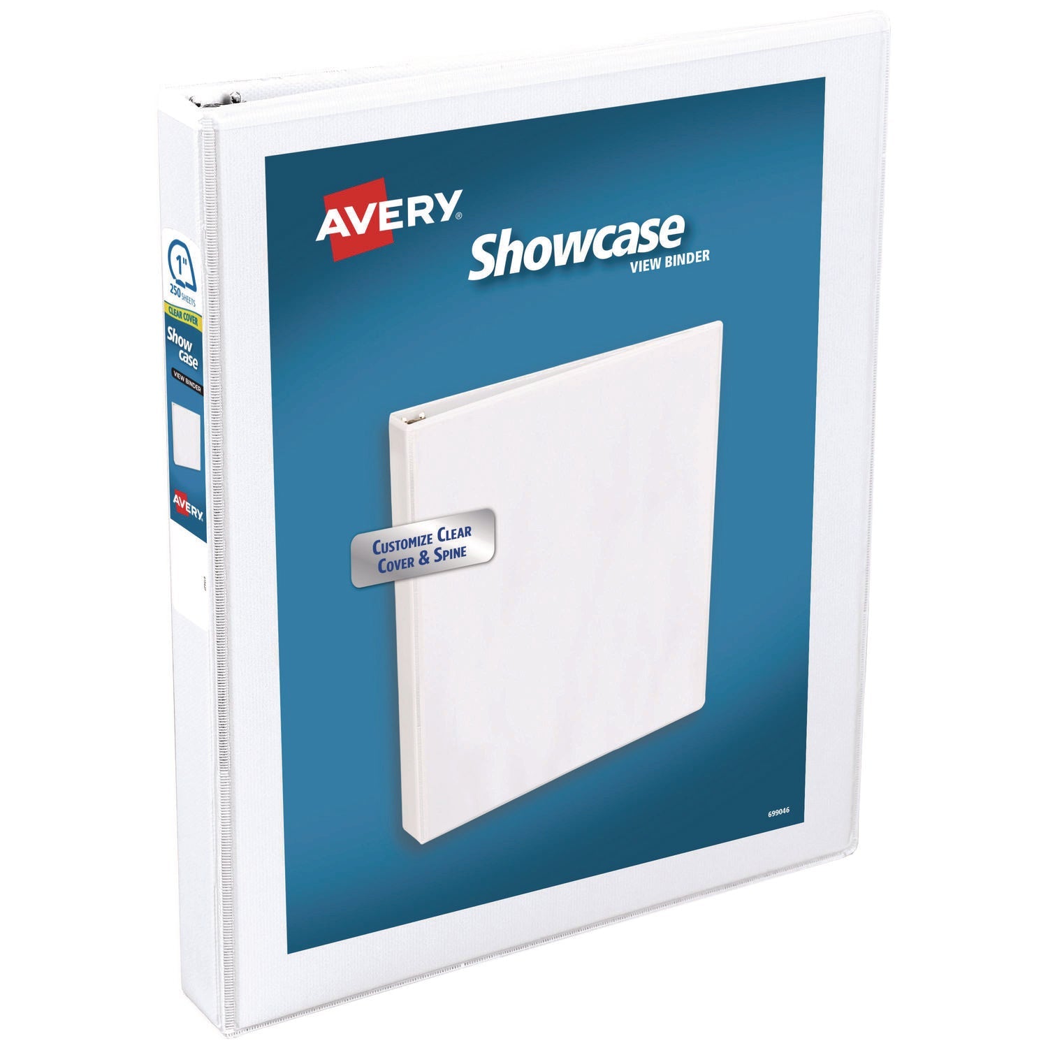 Avery® Showcase Economy View Binders with Slant Rings, 3 Rings, 1" Capacity, 11 x 8.5, White