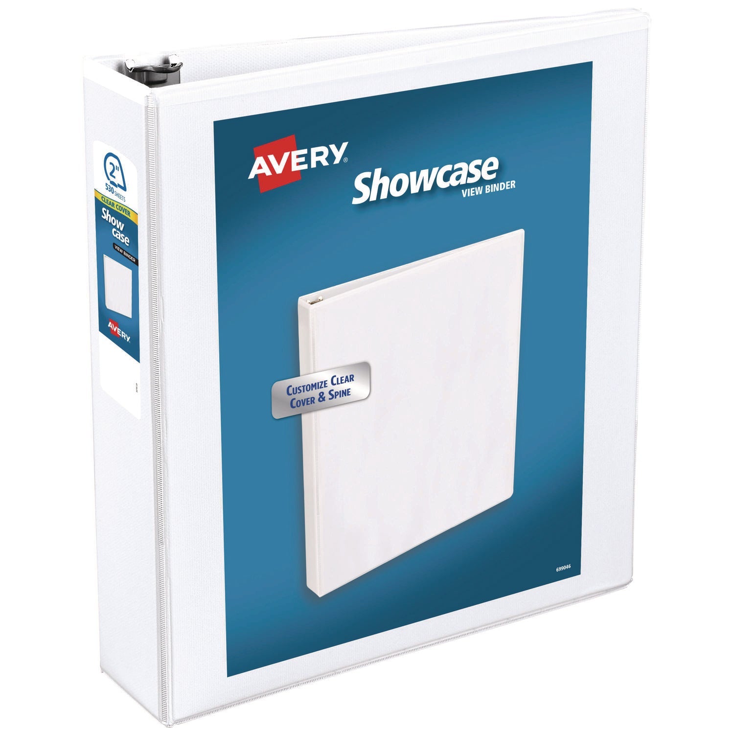 Avery® Showcase Economy View Binders with Slant Rings, 3 Rings, 2" Capacity, 11 x 8.5, White