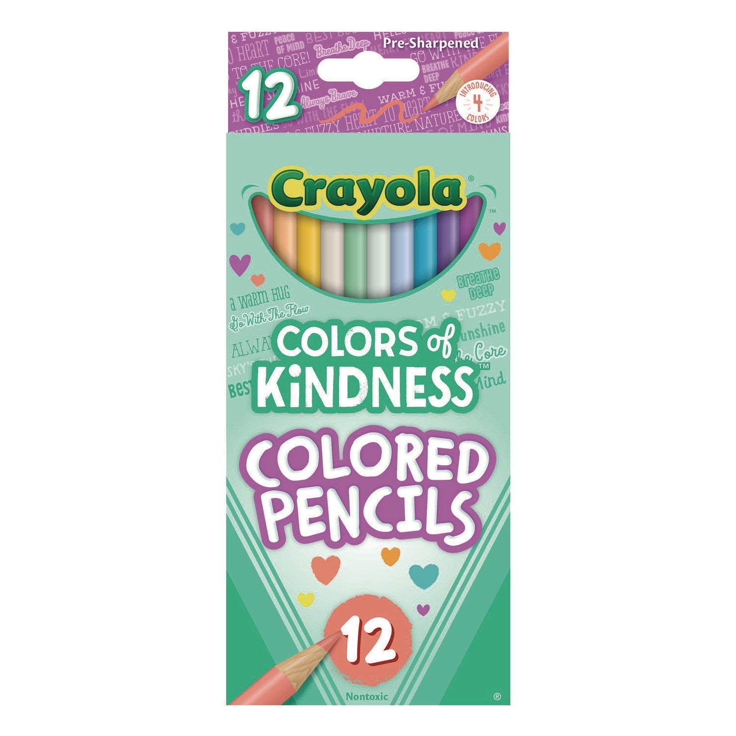 Crayola® Colors of Kindness Colored Pencils, Assorted Lead and Barrel Colors, 12/Box