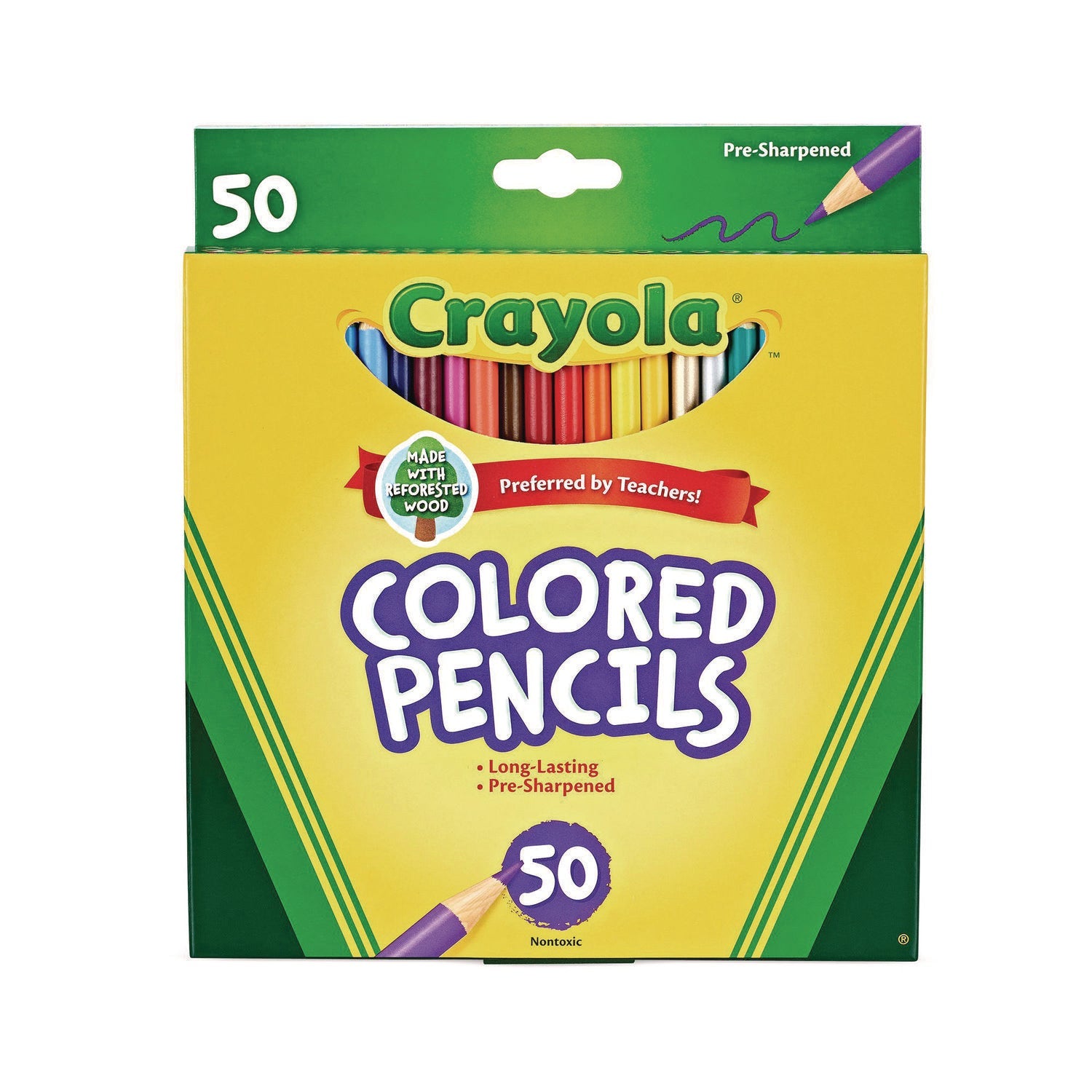 Crayola Long-Length Colored Pencil Set | 50/Box