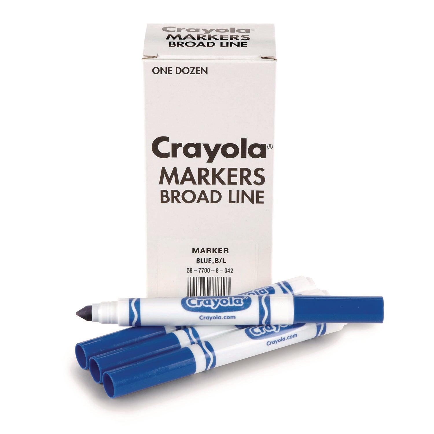 Broad Line Washable Markers | Blue, 12/Box, Crayola®