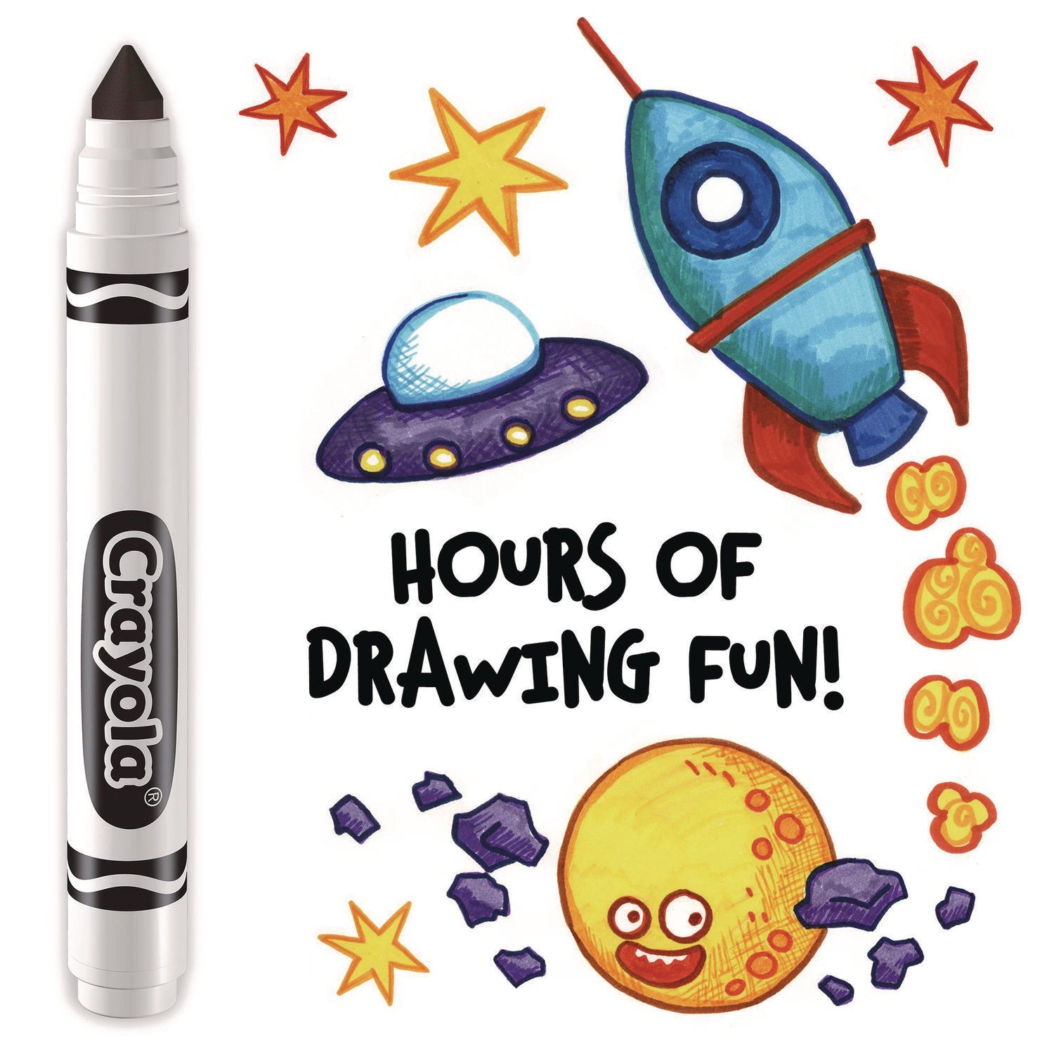 Crayola® Broad Line Washable Markers, Broad Bullet Tip, Black, 12/box