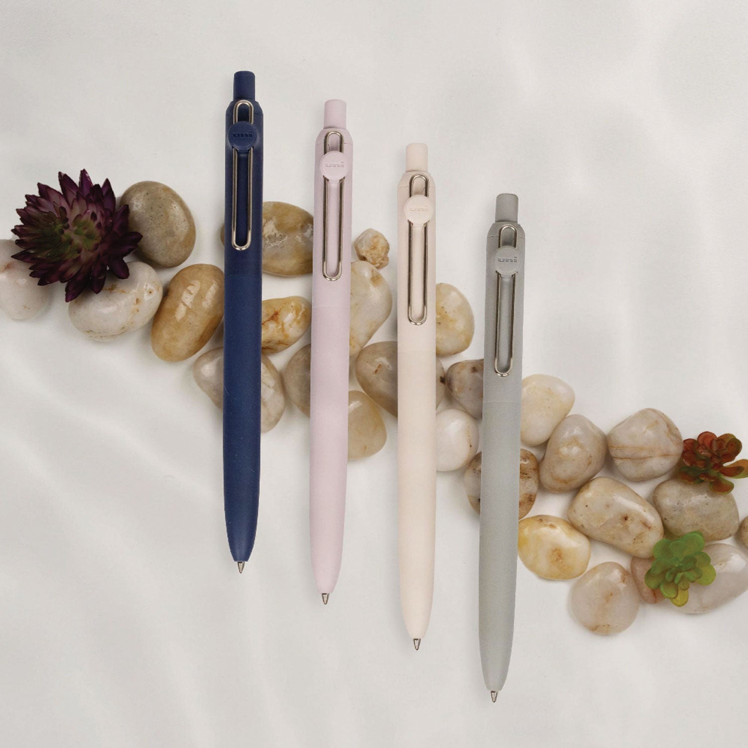 uniball® Zento Gel Pen, Retractable, Medium 0.7 mm, Black Ink, Assorted Barrel Colors, Dozen - Bloom Skins