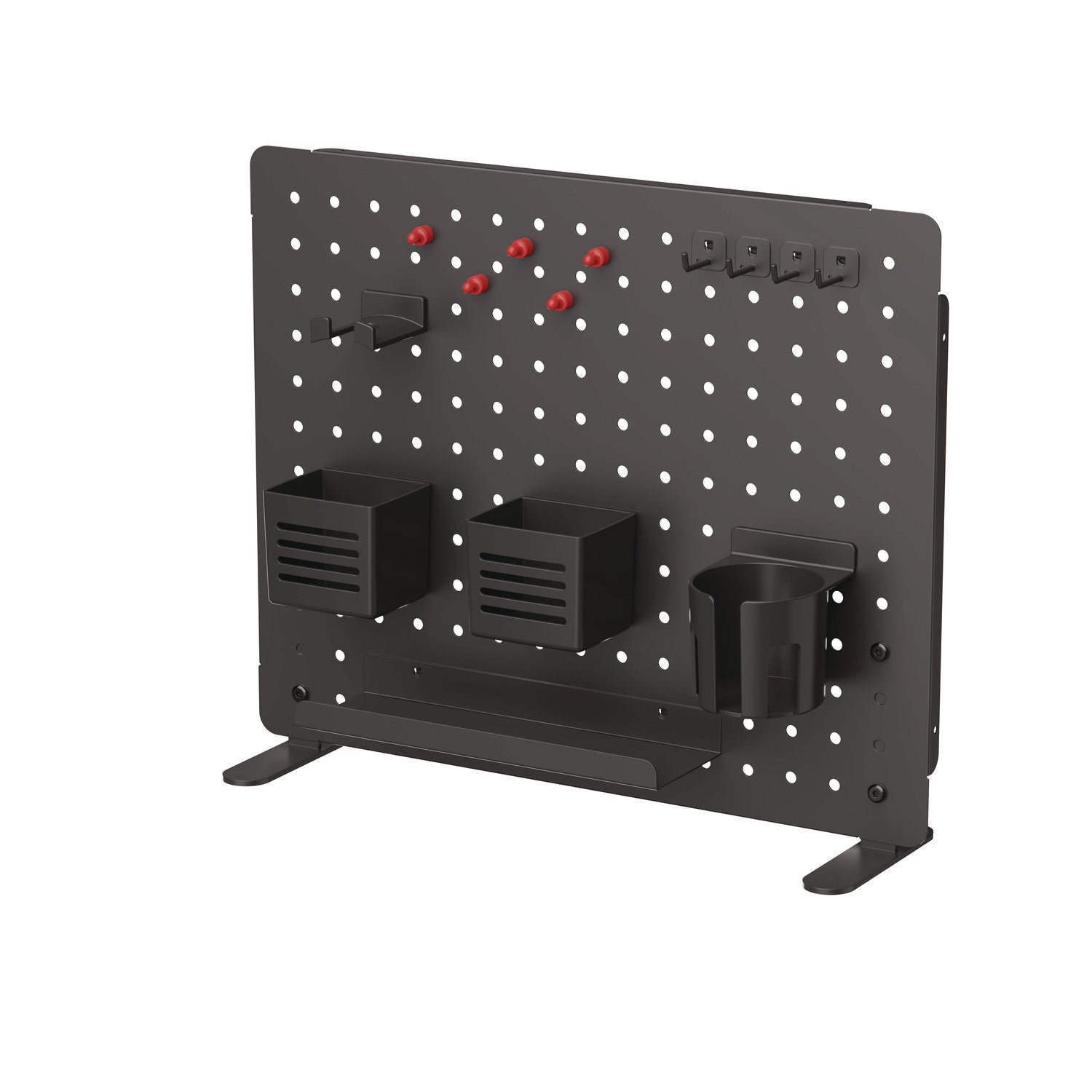 Kantek Pegboard Organizer, Three Compartments, 20.58 x 1 x 17, Black, Steel