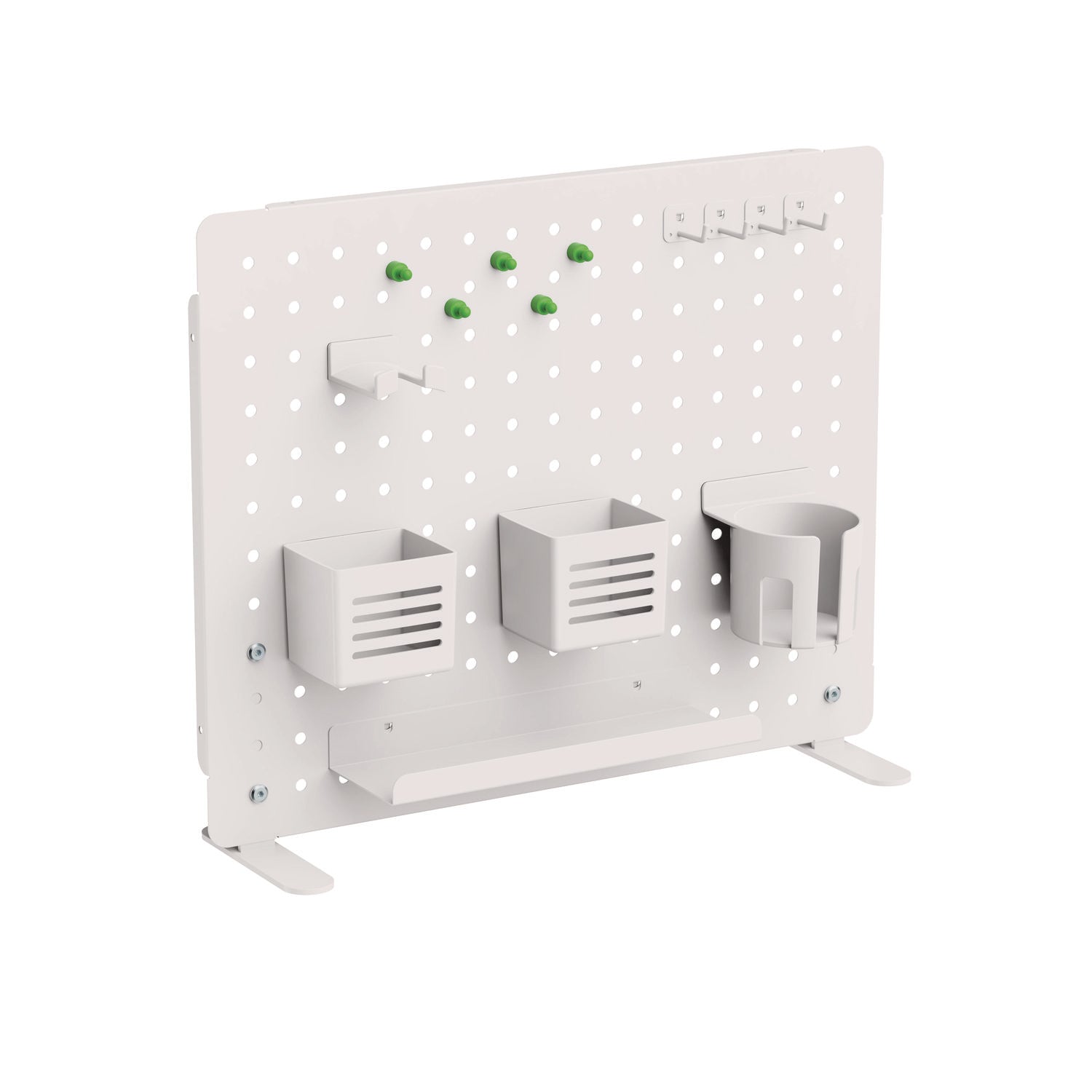 Kantek Pegboard Organizer, Three Compartments, 20.58 x 1 x 17, White, Steel