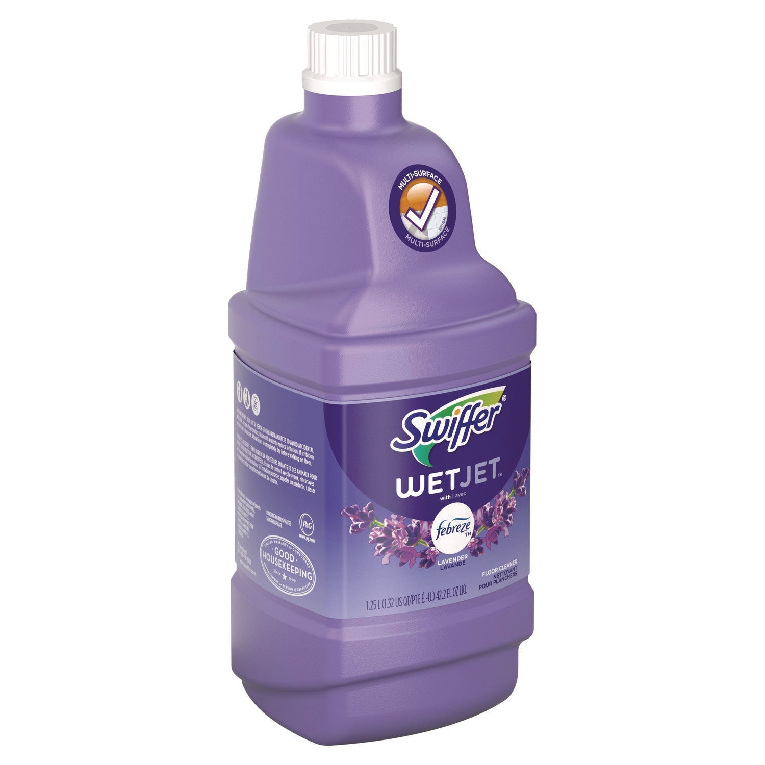 Swiffer® WetJet System Cleaning-Solution Refill, Lavender Scent, 1.25 L, 4/Carton