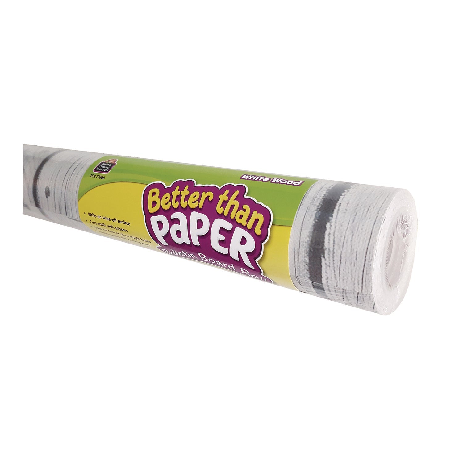 Teacher Created Resources Better Than Paper Bulletin Board Roll, 4 Ft X 12 Ft, White Wood