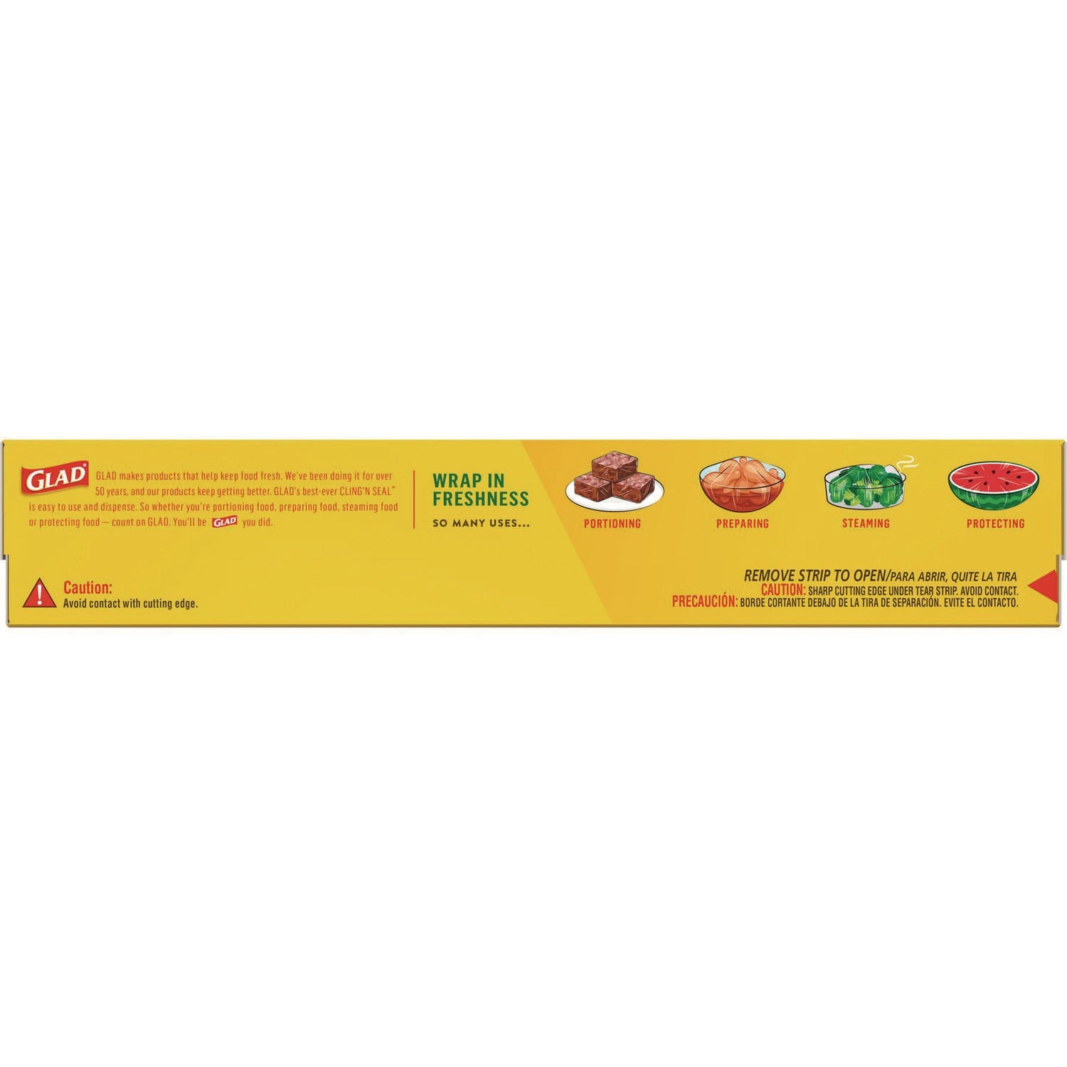 Glad® Cling'N Seal Plastic Food Wrap, 200 sq ft, 12 Rolls/Carton