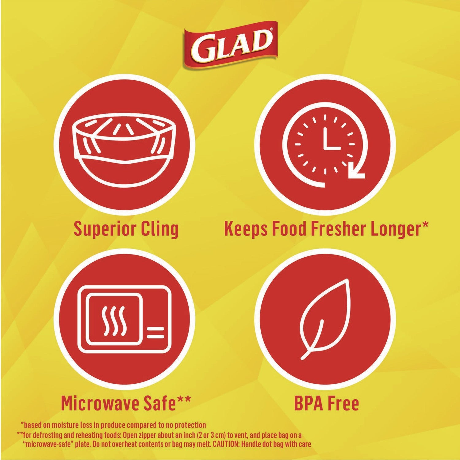 Glad® Cling'N Seal Plastic Food Wrap, 200 sq ft, 12 Rolls/Carton
