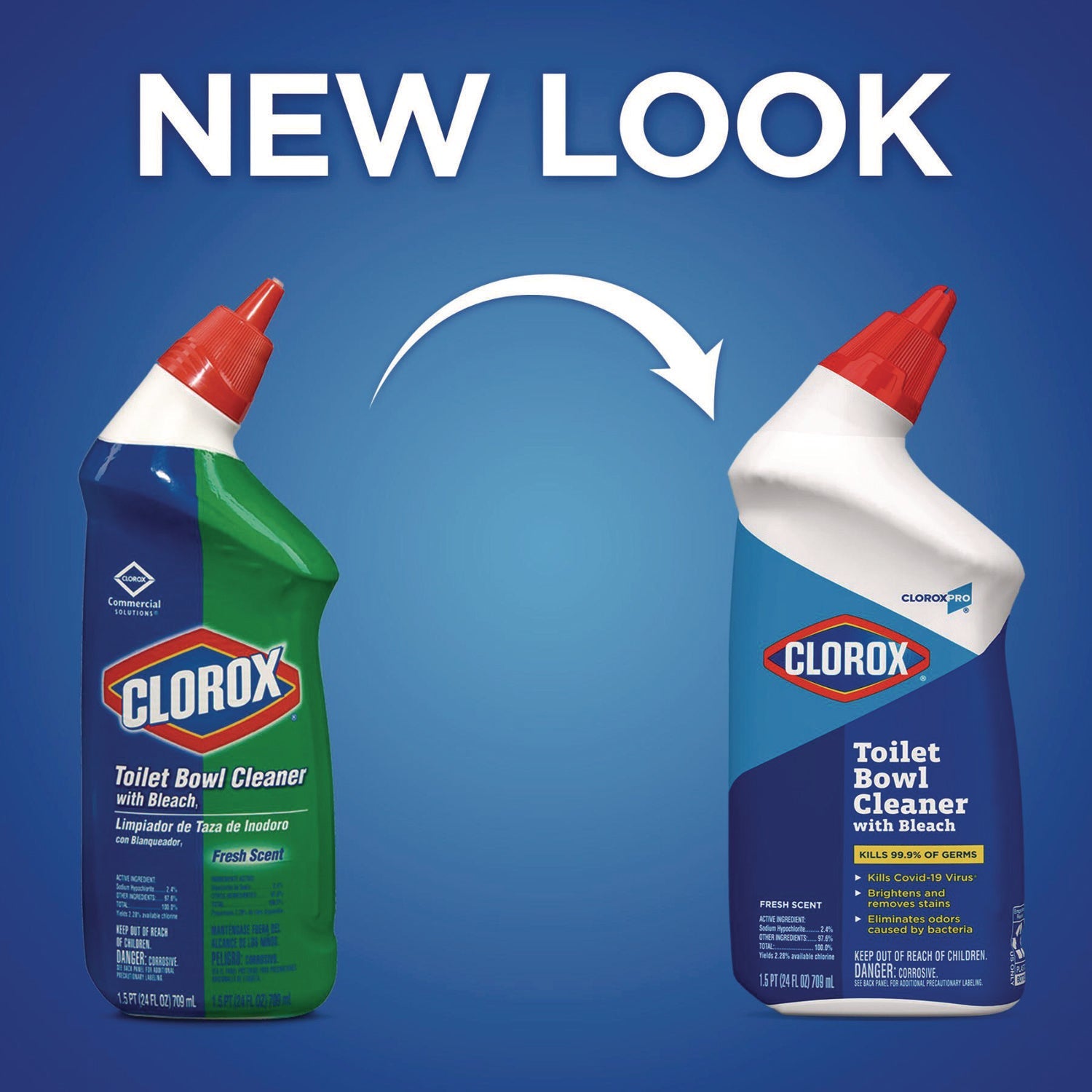 Clorox® Toilet Bowl Cleaner with Bleach, Fresh Scent, 24 oz Bottle