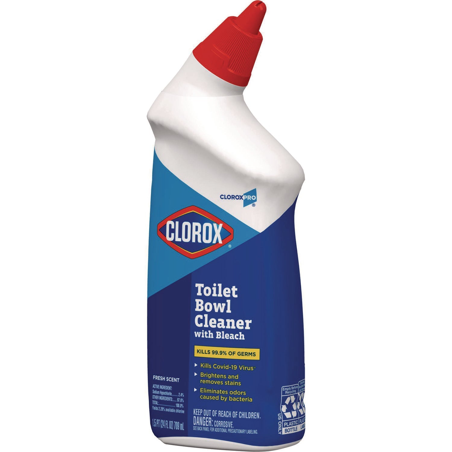 Clorox® Toilet Bowl Cleaner with Bleach, Fresh Scent, 24 oz Bottle