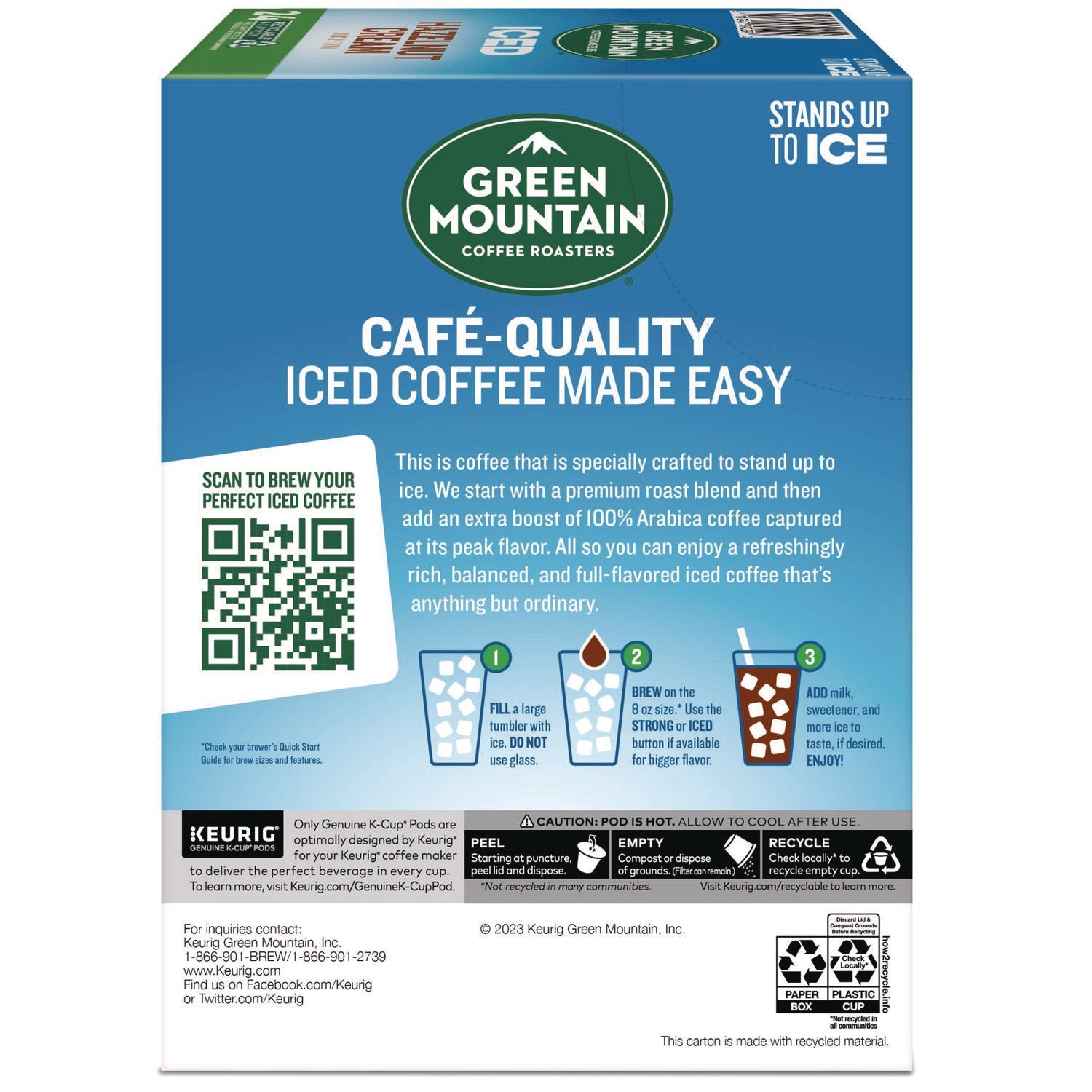 Green Mountain Coffee® Hazelnut Cream Brew Over Ice Coffee K-Cups, 24/box