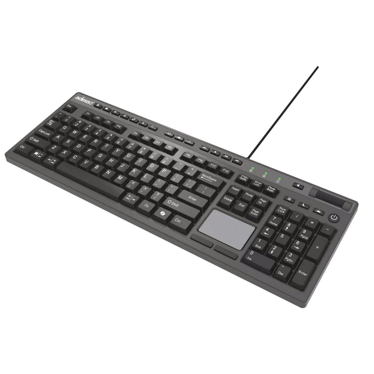 Adesso CyberTouch Desktop Keyboard with Touchpad, Black - Bloom Skins