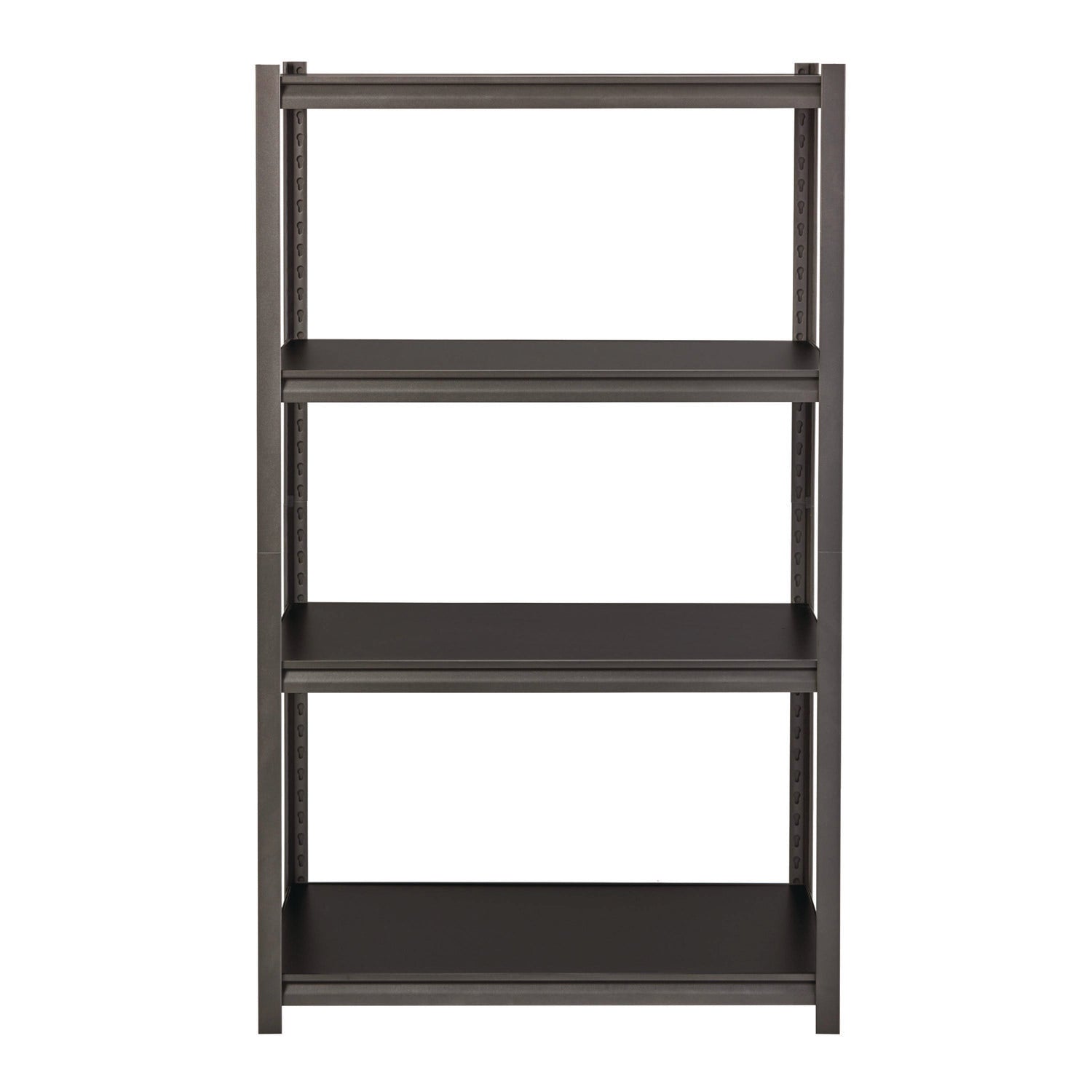 Alera® Steel Shelving Unit with Laminate Shelves, Four-Shelf, 36w x 18d x 60h, Steel, Black/Gun Metal Gray