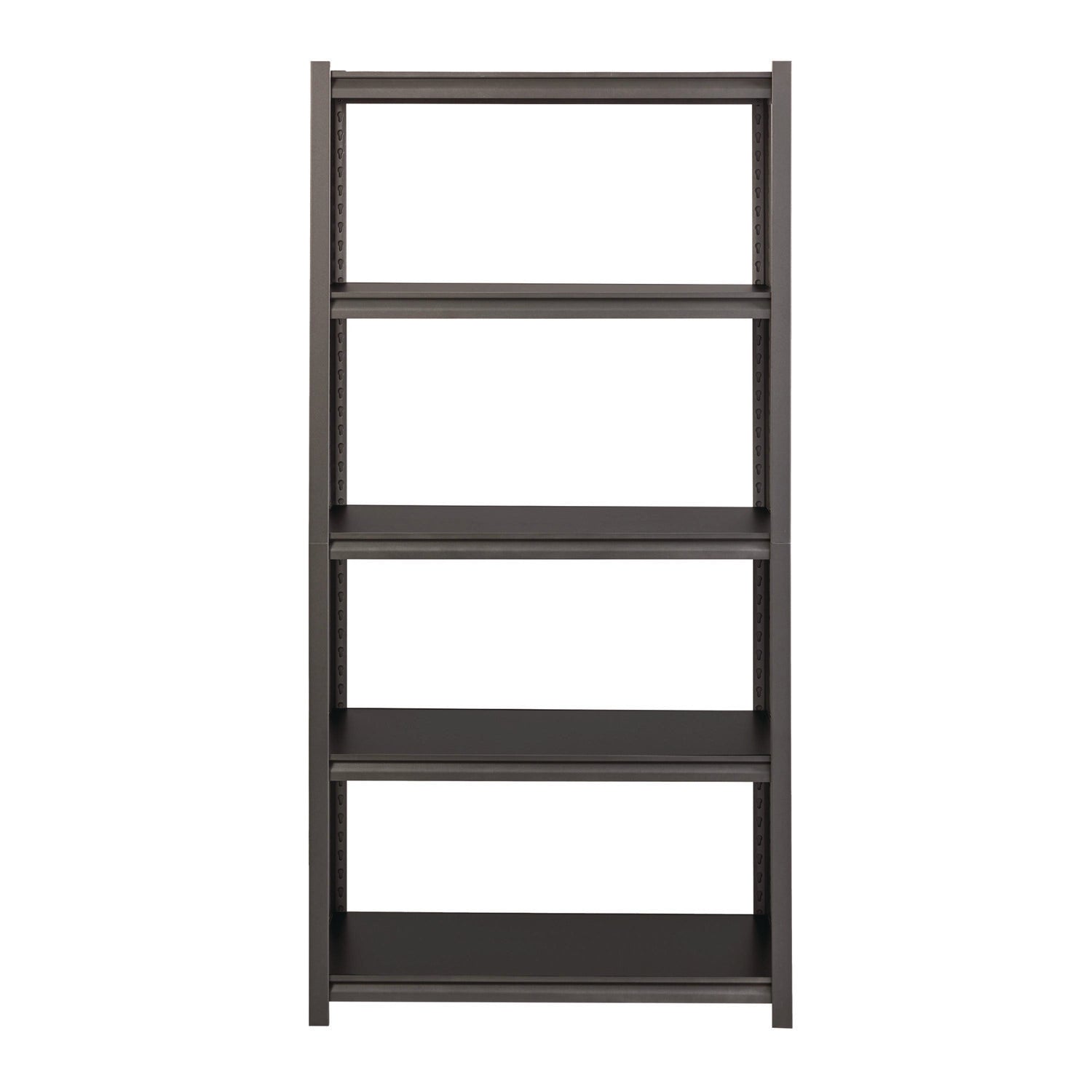 Alera® Steel Shelving Unit with Laminate Shelves, Five-Shelf, 36w x 18d x 72h, Steel, Black/Gun Metal Gray