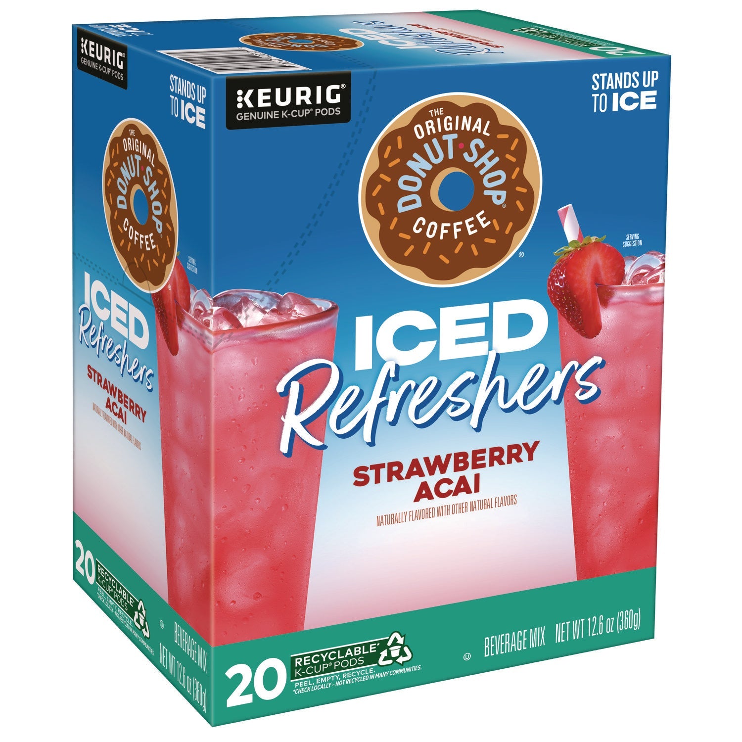 The Original Donut Shop® ICED Refreshers K-Cup Pods, Strawberry, 20/Box