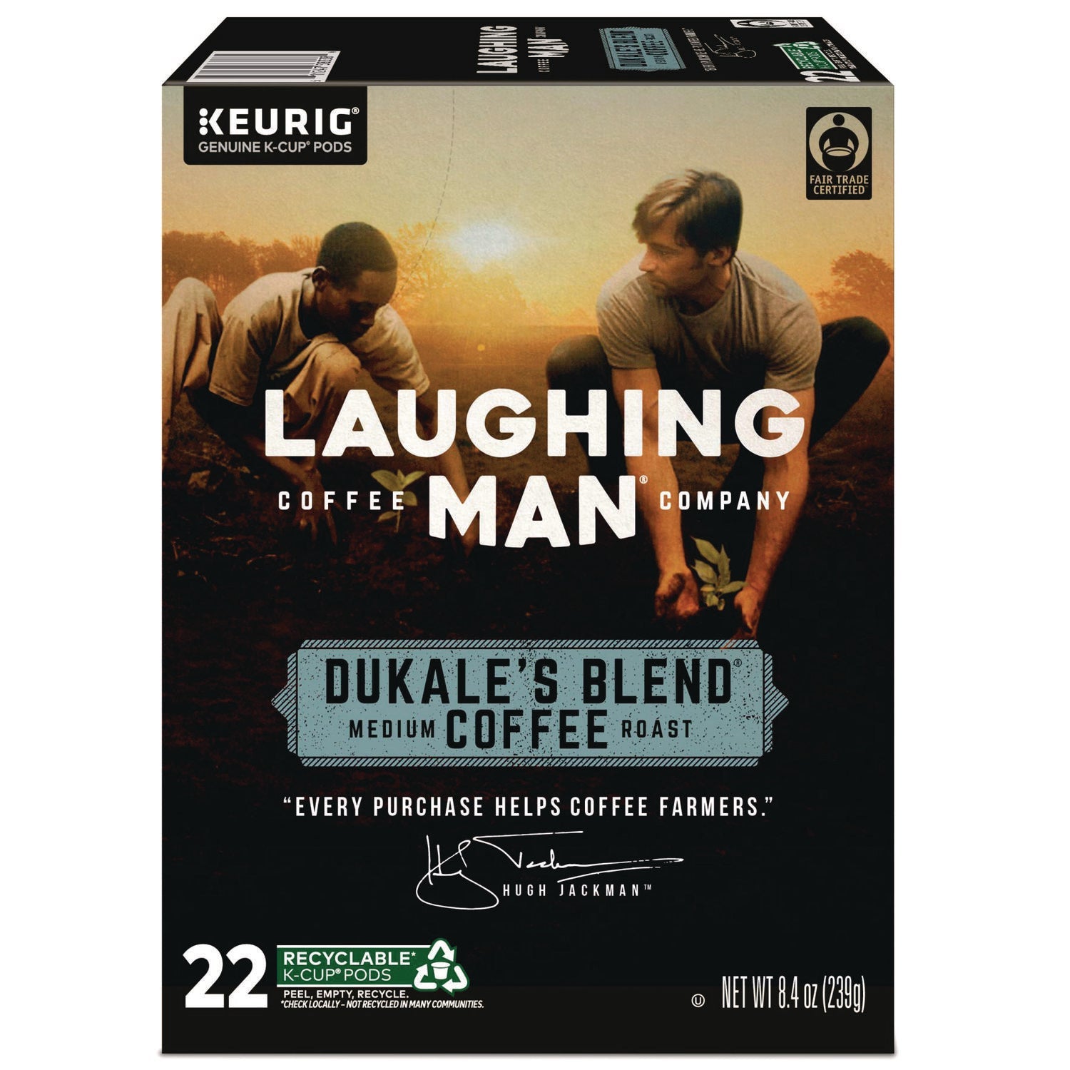 Laughing Man® Coffee Company Dukale's Blend K-Cup Pods, 22/box