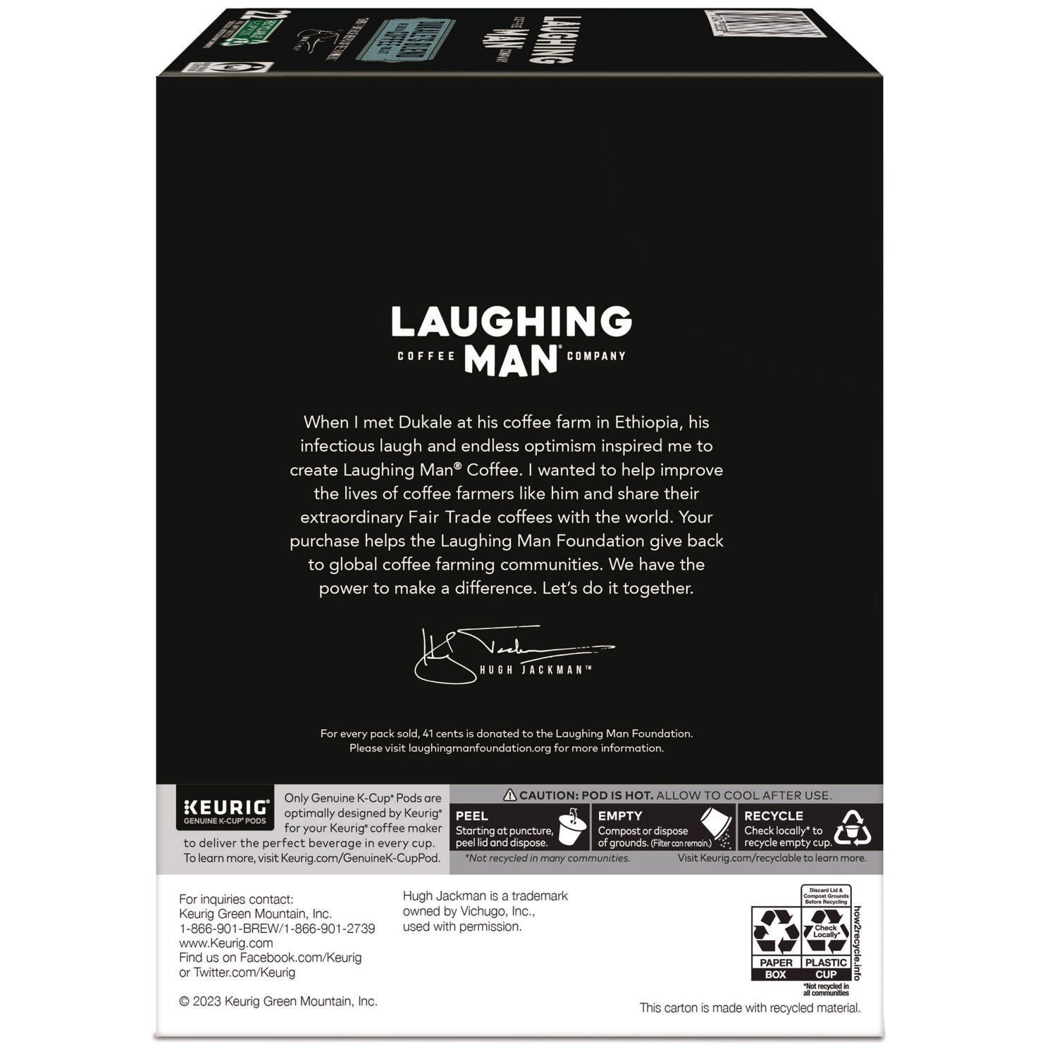 Laughing Man® Coffee Company Dukale's Blend K-Cup Pods, 22/box