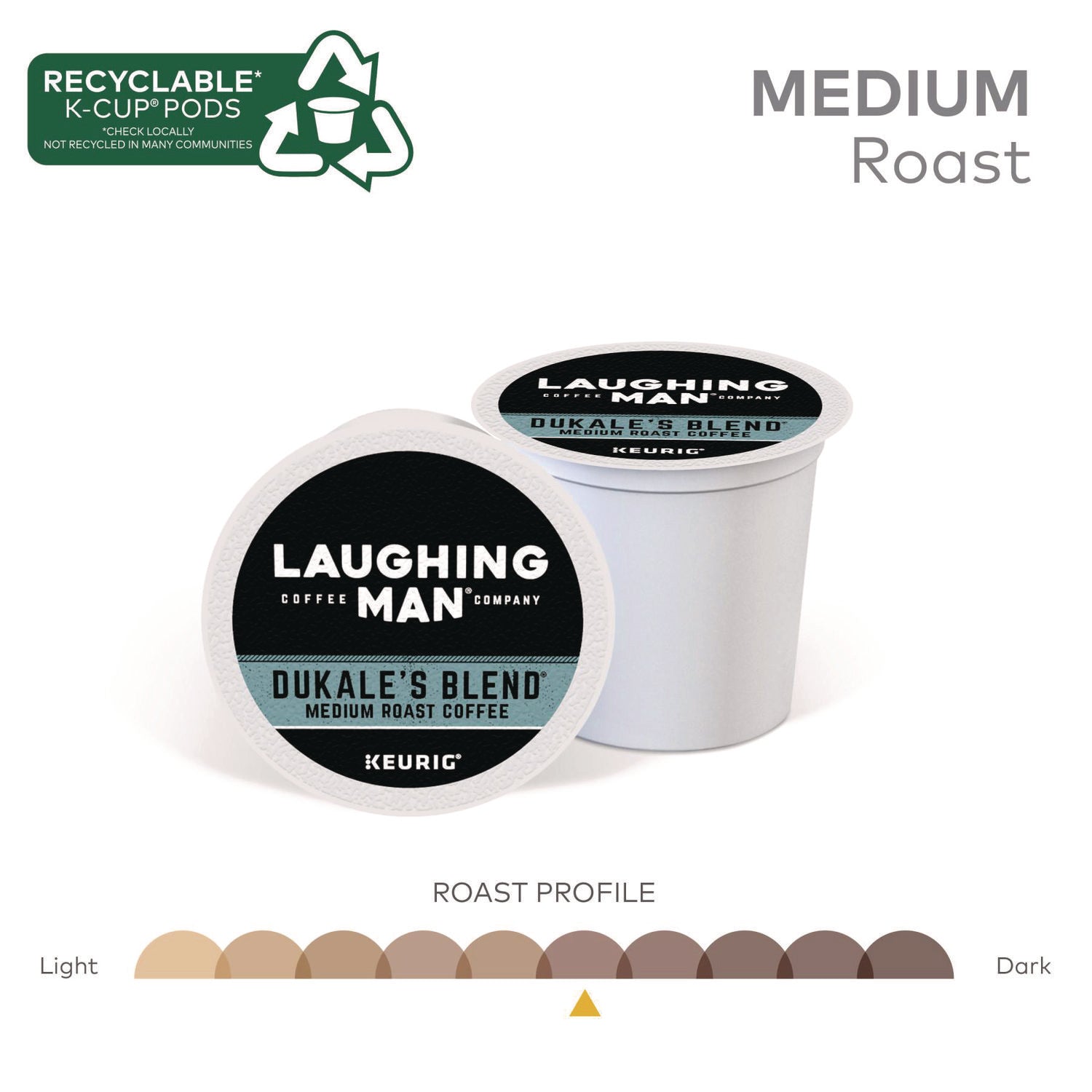 Laughing Man® Coffee Company Dukale's Blend K-Cup Pods, 22/box