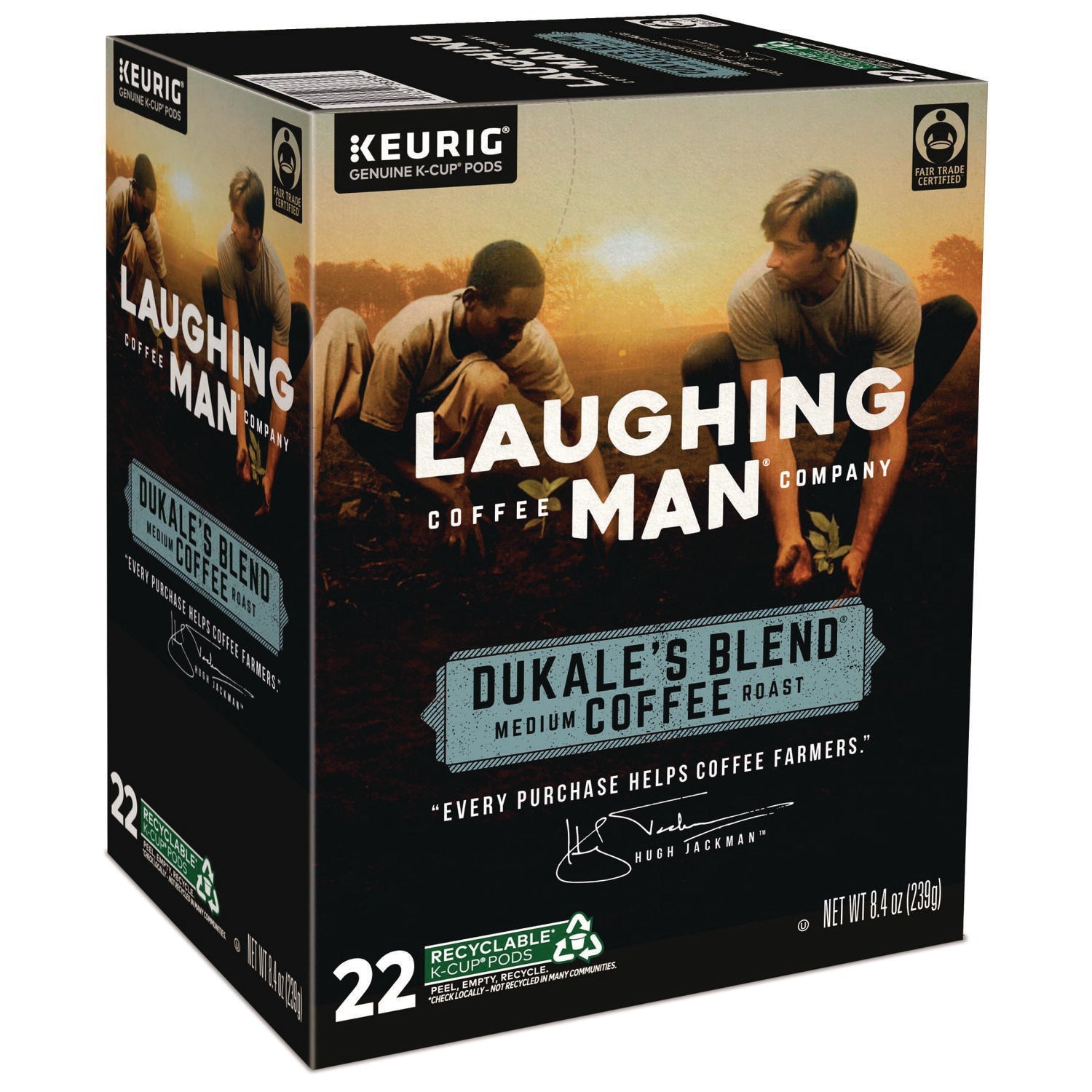 Laughing Man® Coffee Company Dukale's Blend K-Cup Pods, 22/box