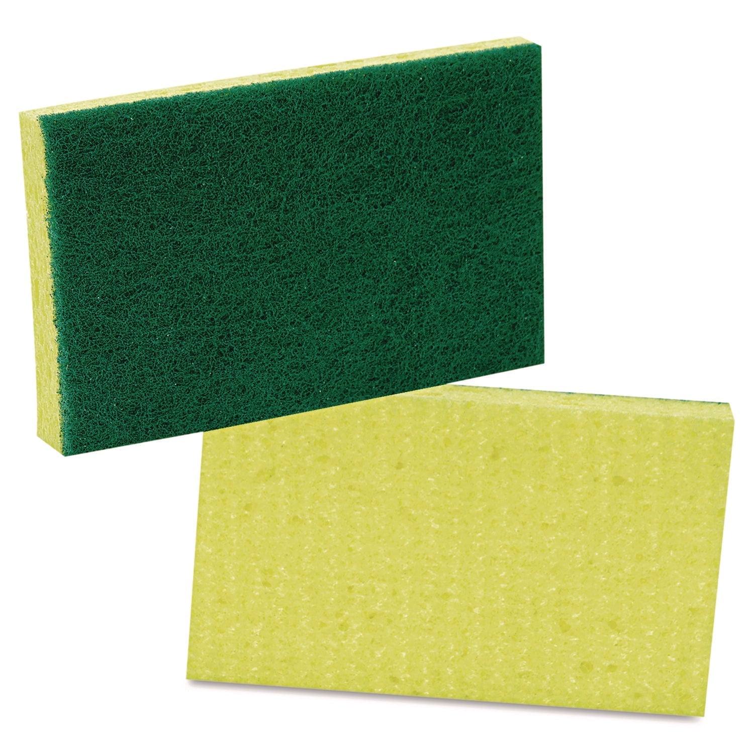 Scotch-Brite™ PROFESSIONAL Medium-Duty Scrubbing Sponge, 3.6 X 6.1, 0.7" Thick, Yellow/green