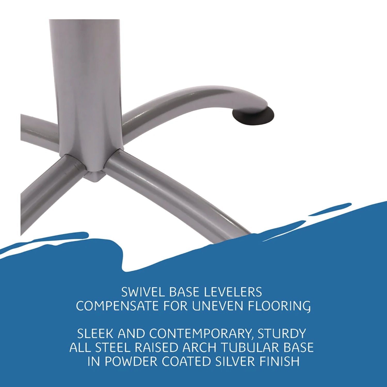 Iceberg CafeWorks Cafe-Height Table, Square, 36" x 36" x 30", Graphite Granite/Silver