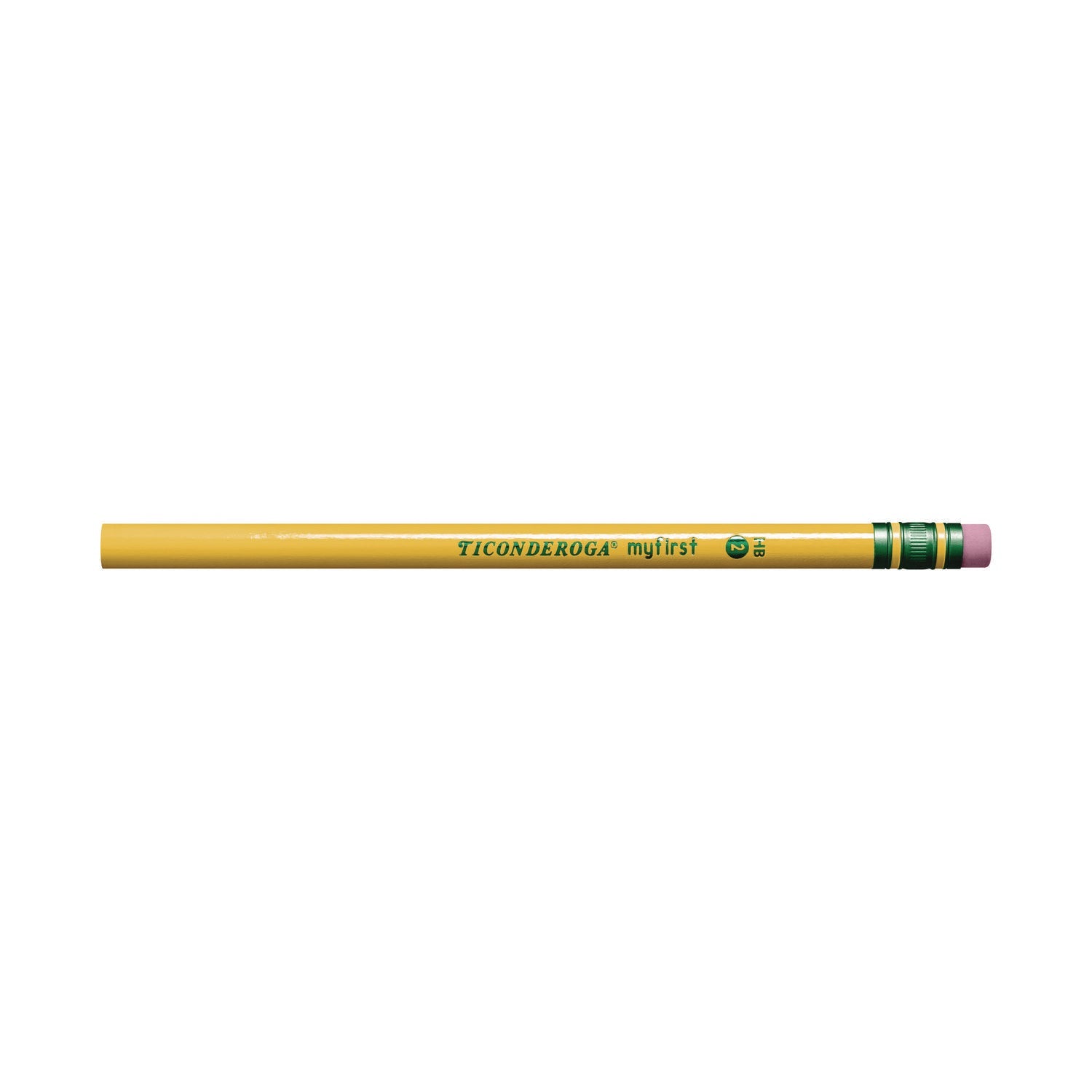 Dixon® Ticonderoga Beginners Woodcase Pencil with Eraser and Microban, HB (#2), Black Lead, Yellow Barrel, 12/Pack - Bloom Skins