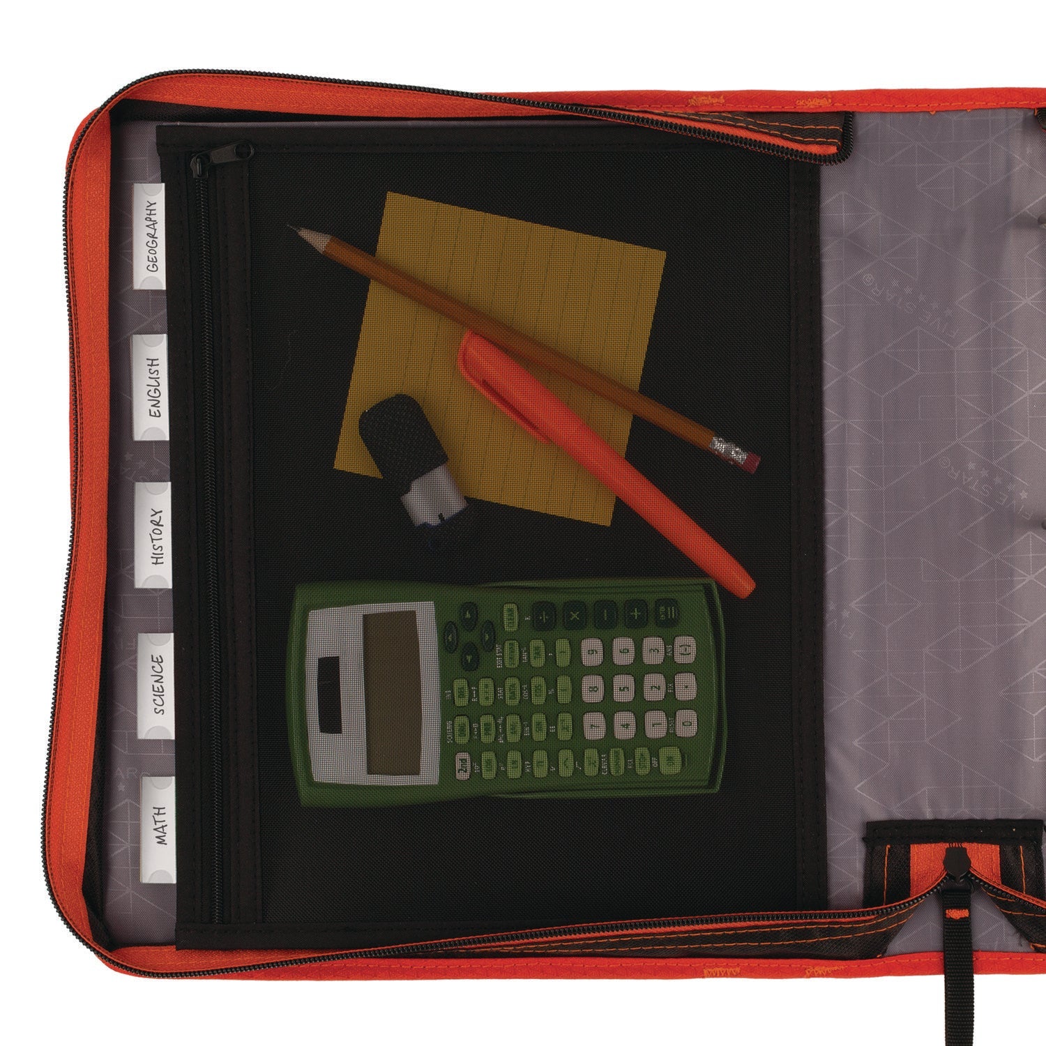 Five Star® Zipper Binder, 3 Rings, 2" Capacity, 11 X 8.5, Black/red Accents