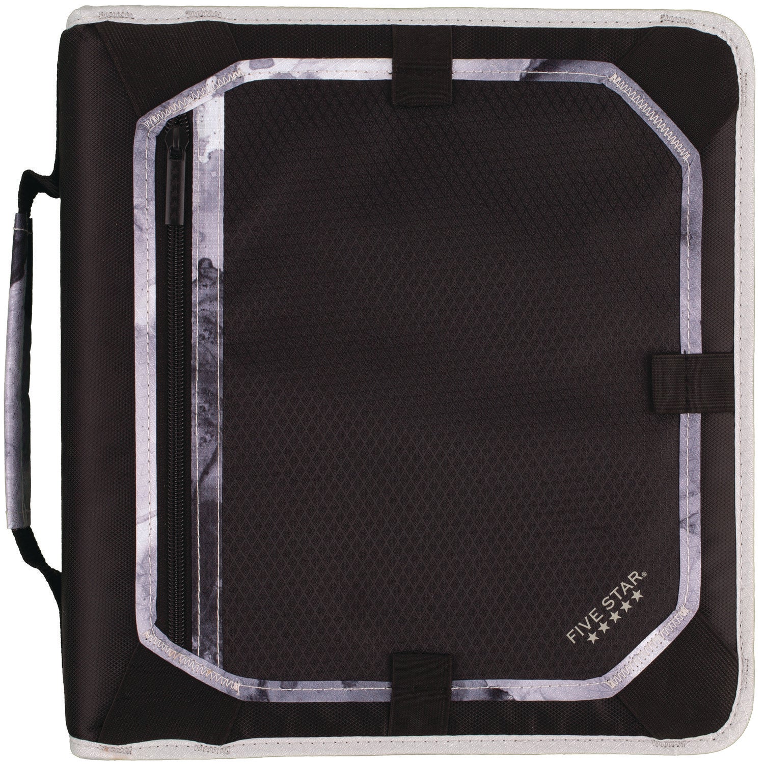 Five Star® Zipper Binder, 3 Rings, 2" Capacity, 11 X 8.5, Black/gray Accents