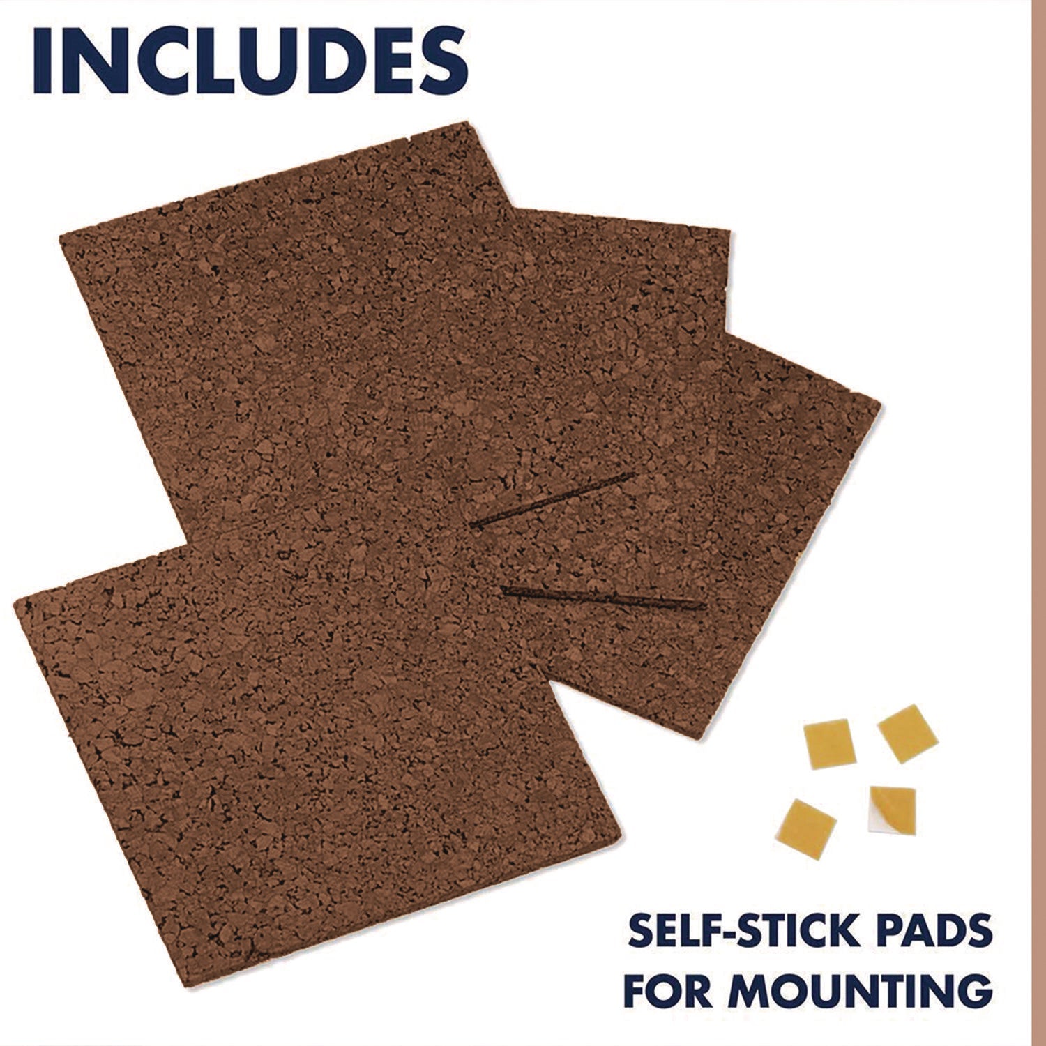 Quartet® Cork Panels, 12" x 0.38" x 12", Brown, 4/Pack