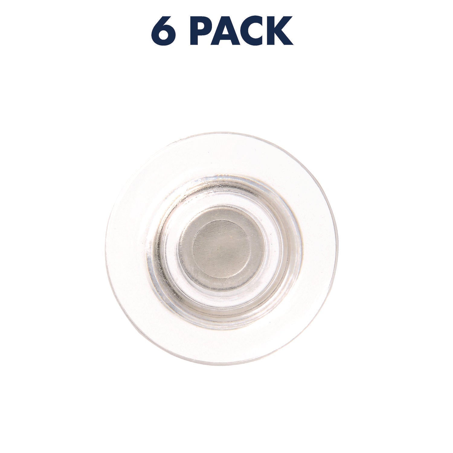 Quartet® Glass Magnets, Large, Clear, 0.45" Diameter, 6/Pack