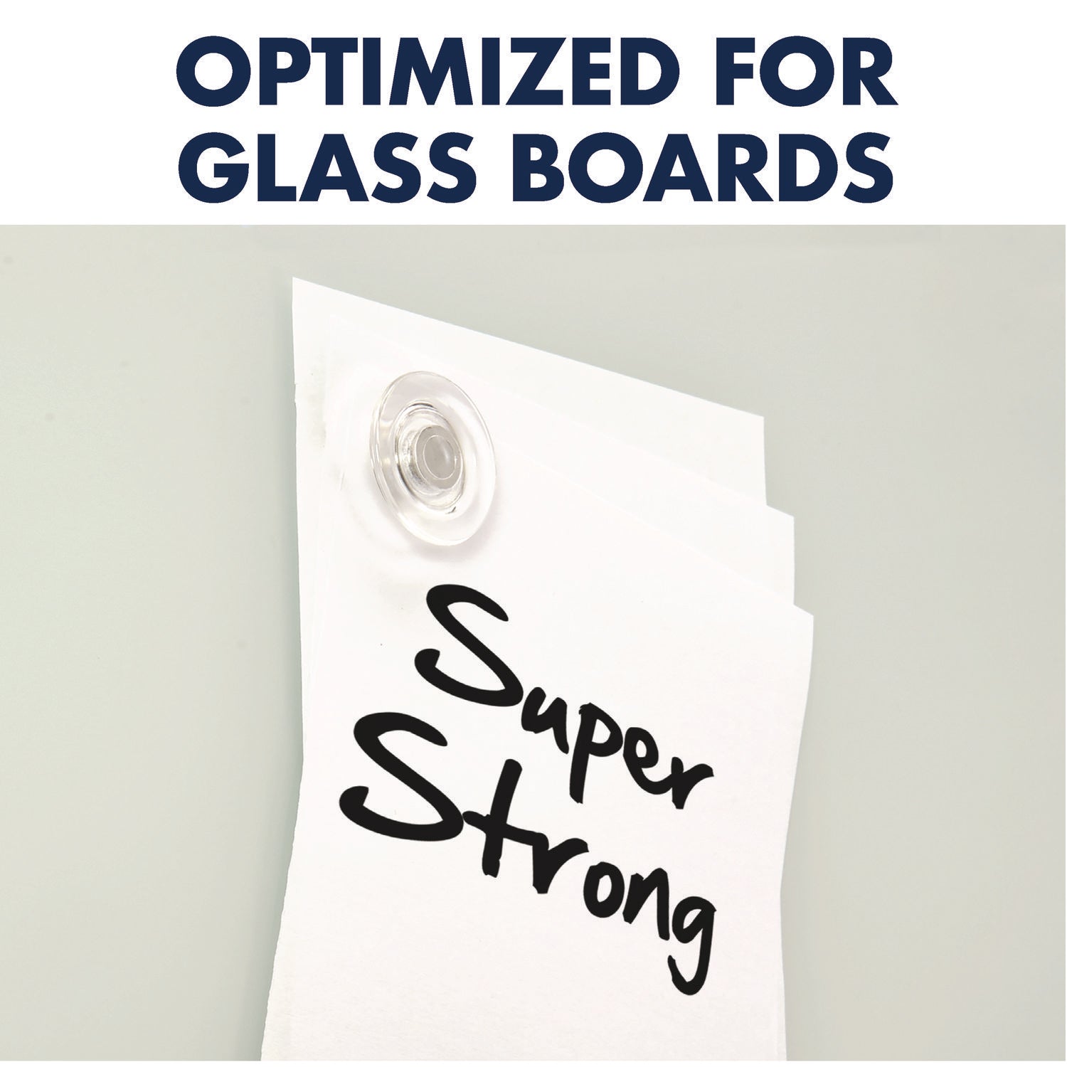 Quartet® Glass Magnets, Large, Clear, 0.45" Diameter, 6/Pack