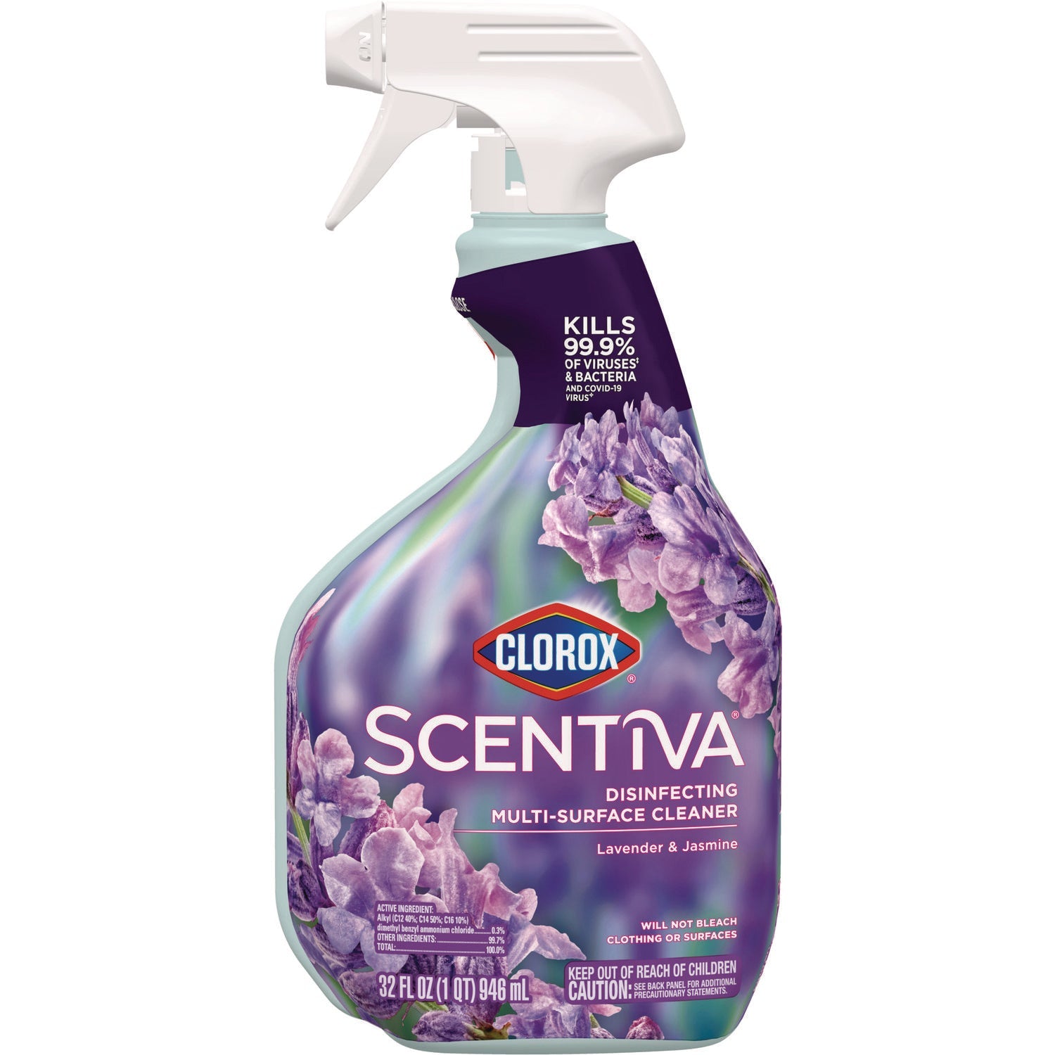 Clorox® Scentiva Disinfecting Multi-Surface Cleaner, Lavender and Jasmine, 32 oz Spray Bottle
