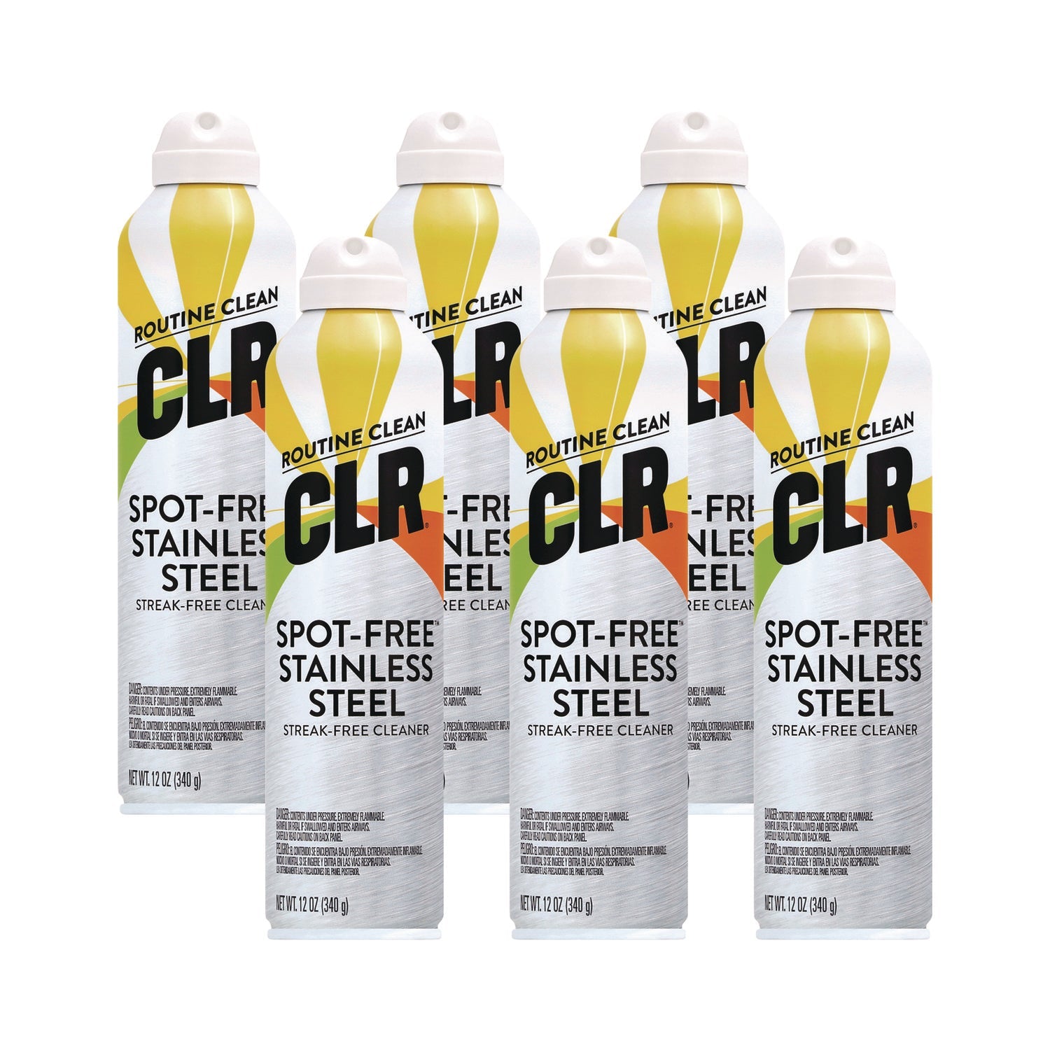 CLR® Spot-Free Stainless Steel Cleaner, Citrus, 12 Oz Can, 6/carton