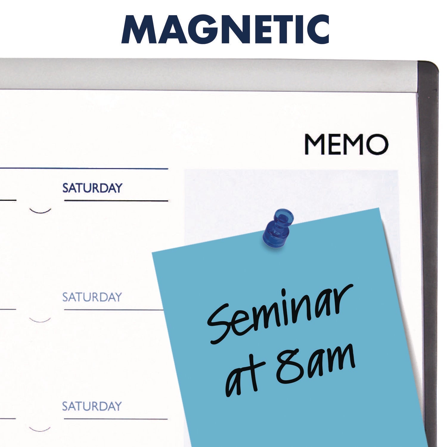 Quartet® ARC Frame Cubicle Board, Monthly Planning/Scheduling Calendar, 30" x 18", White Magnetic Surface, Satin Aluminum Frame