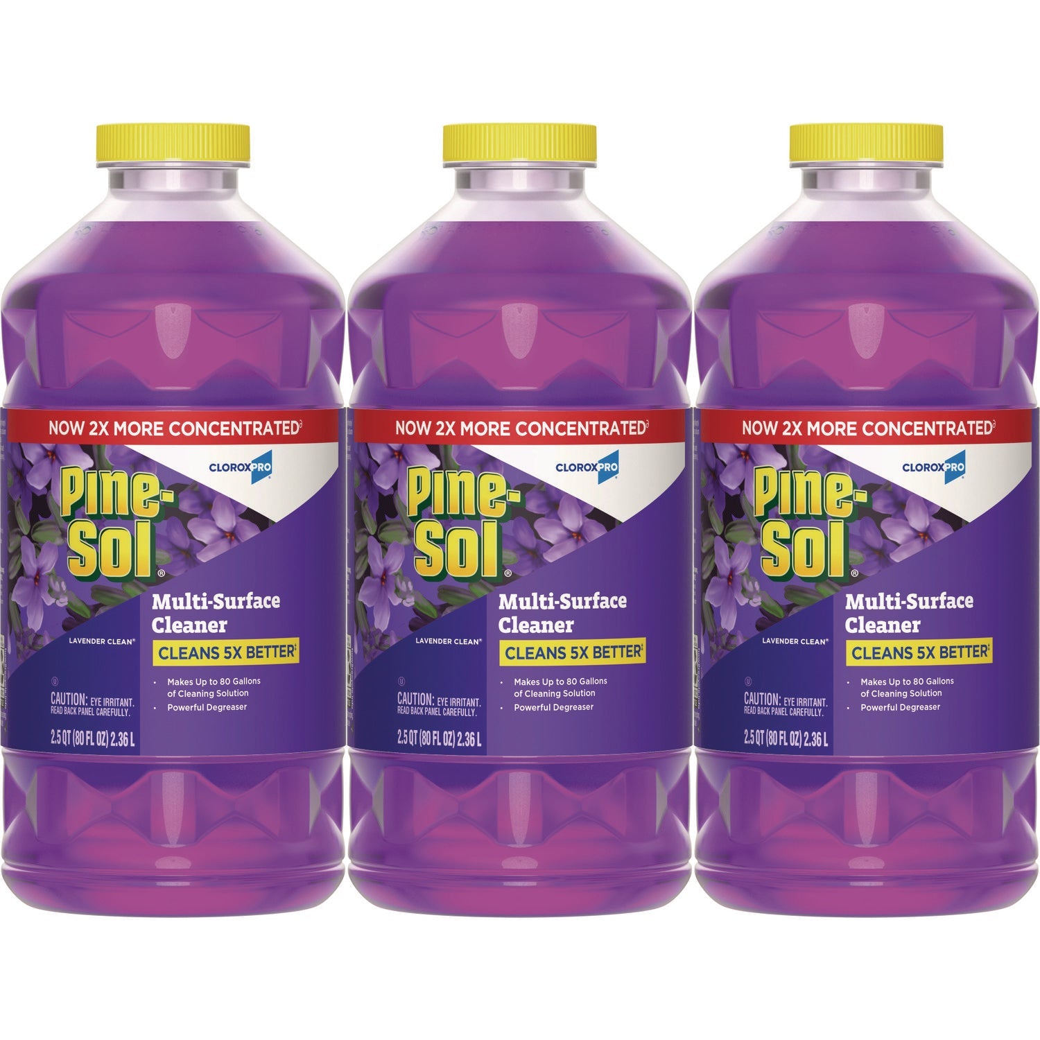 Pine-Sol® CloroxPro Multi-Surface Cleaner Concentrated, Lavender Clean Scent, 80 oz Bottle, 3/Carton