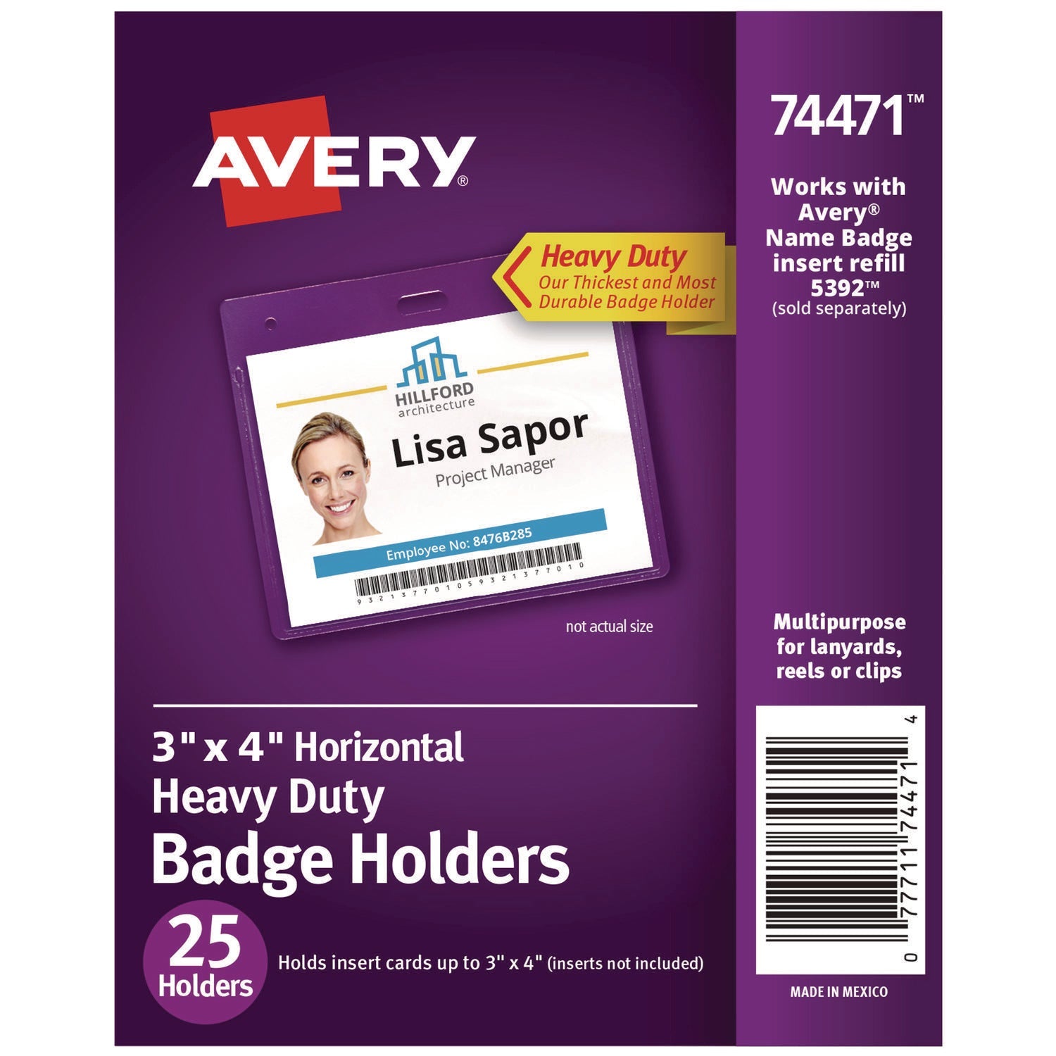 Heavy-Duty Badge Holders | Horizontal | 25/pack